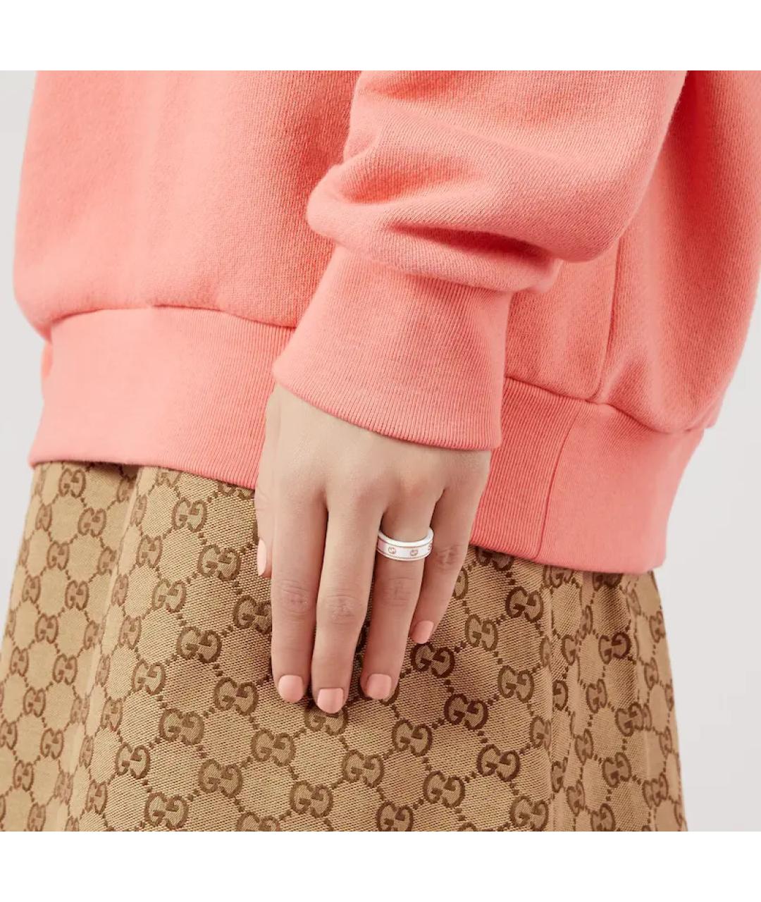 GUCCI Белое кольцо, фото 5