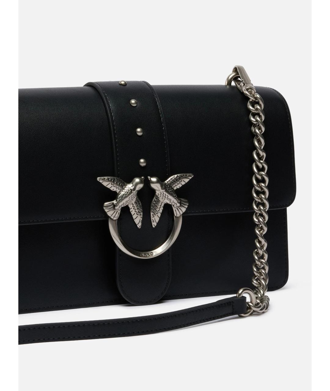 PINKO Черная кожаная сумка через плечо, фото 3