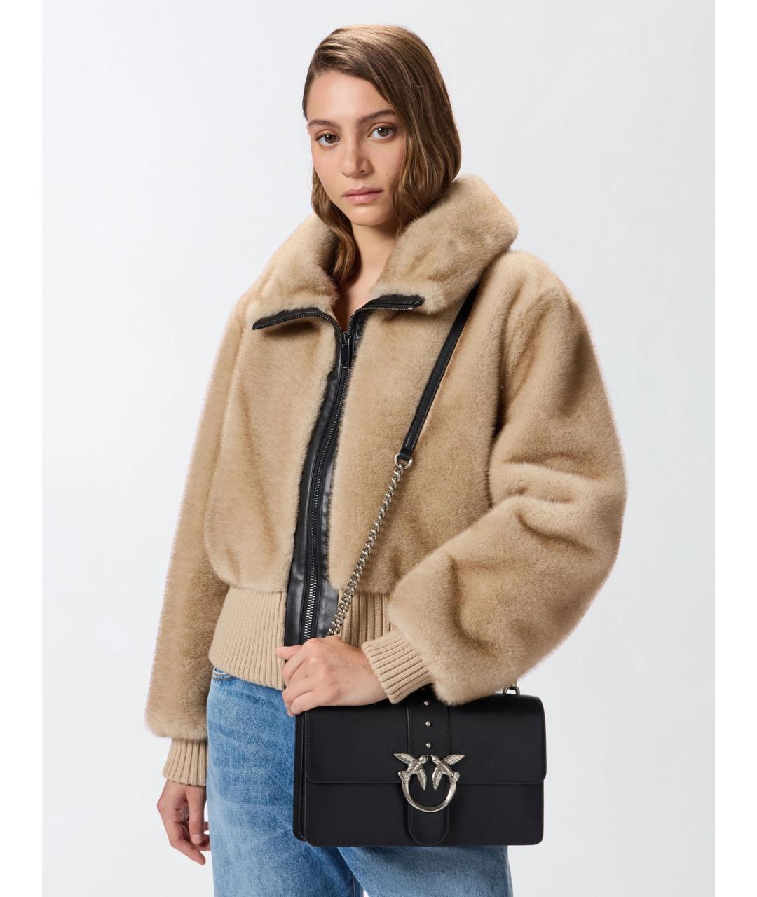 PINKO Черная кожаная сумка через плечо, фото 2