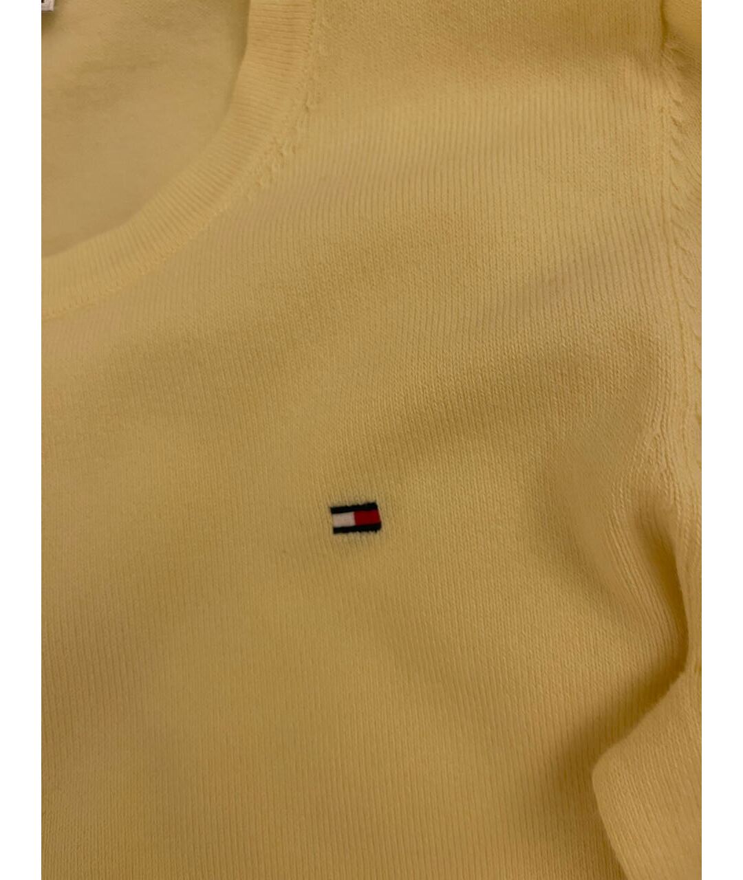 TOMMY HILFIGER Желтый хлопко-эластановый джемпер / свитер, фото 3