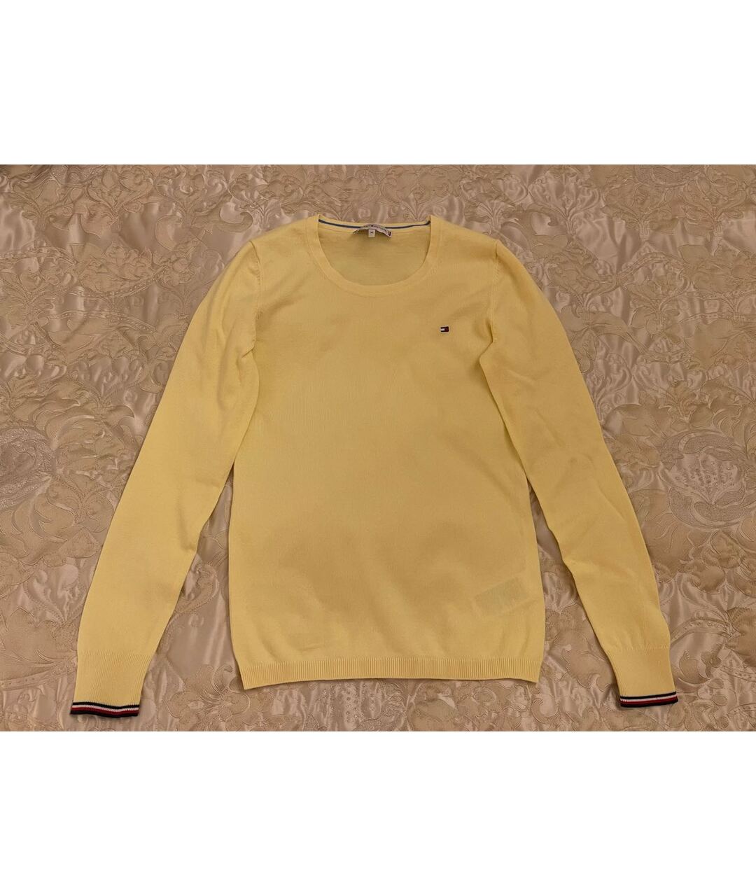 TOMMY HILFIGER Желтый хлопко-эластановый джемпер / свитер, фото 5