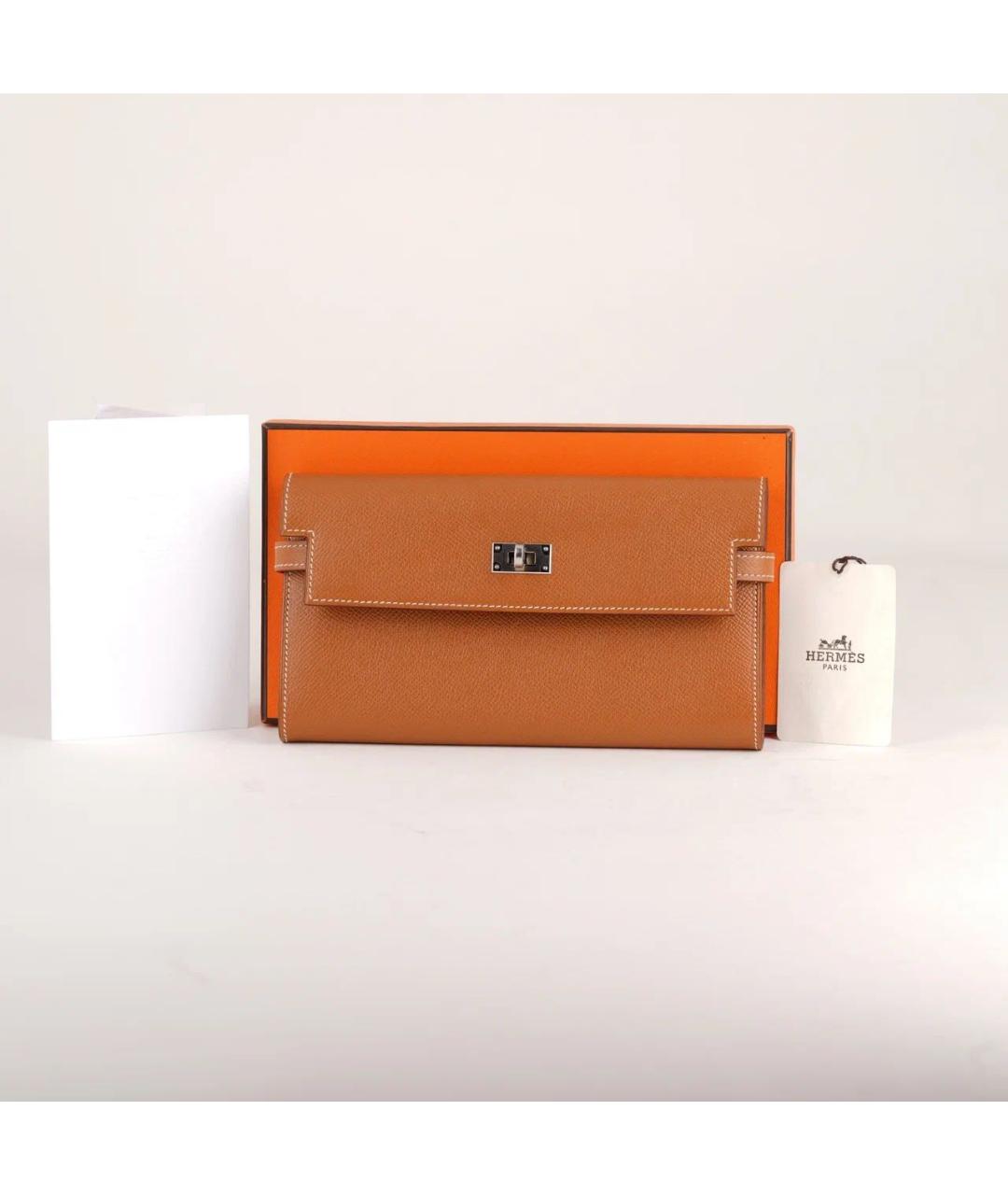 HERMES Коричневый кожаный кошелек, фото 2