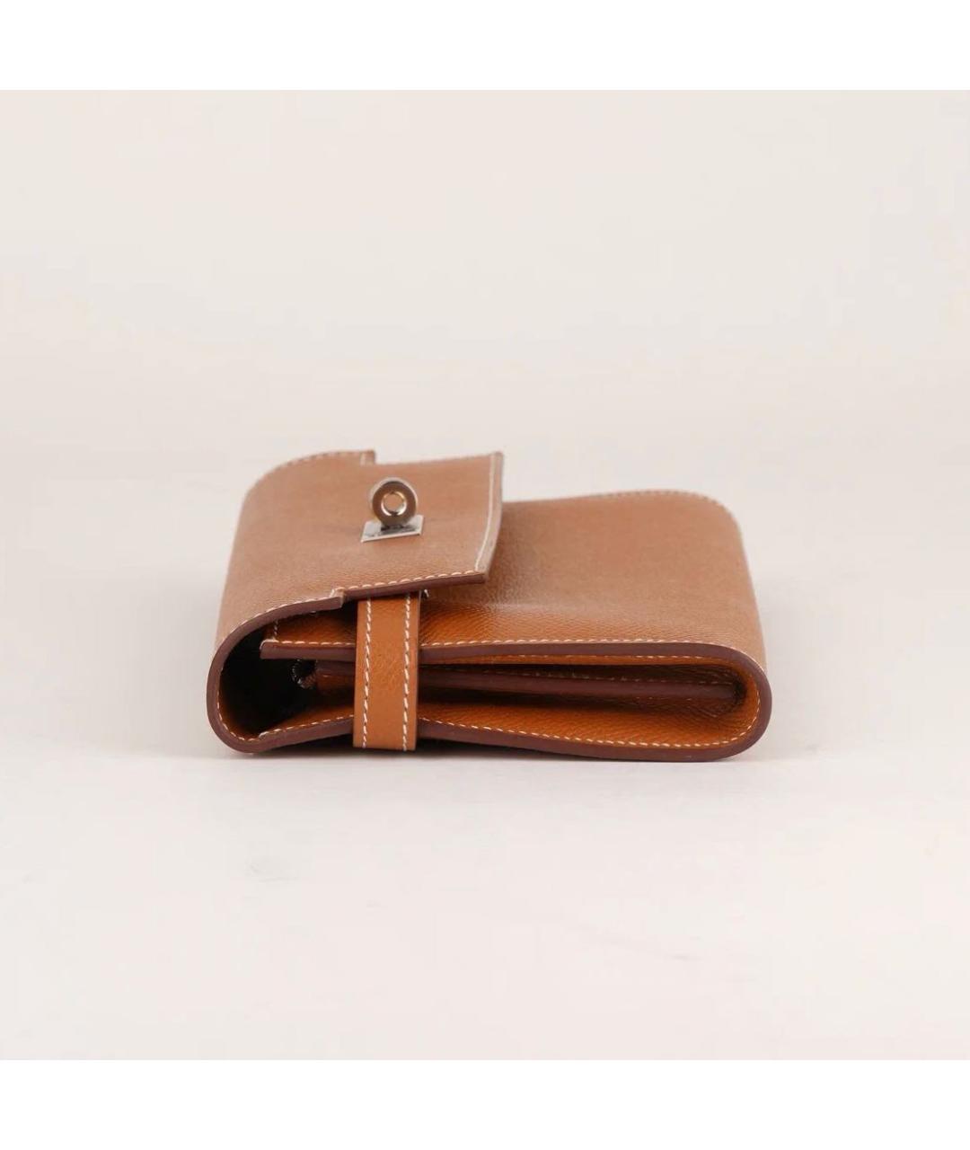 HERMES Коричневый кожаный кошелек, фото 5