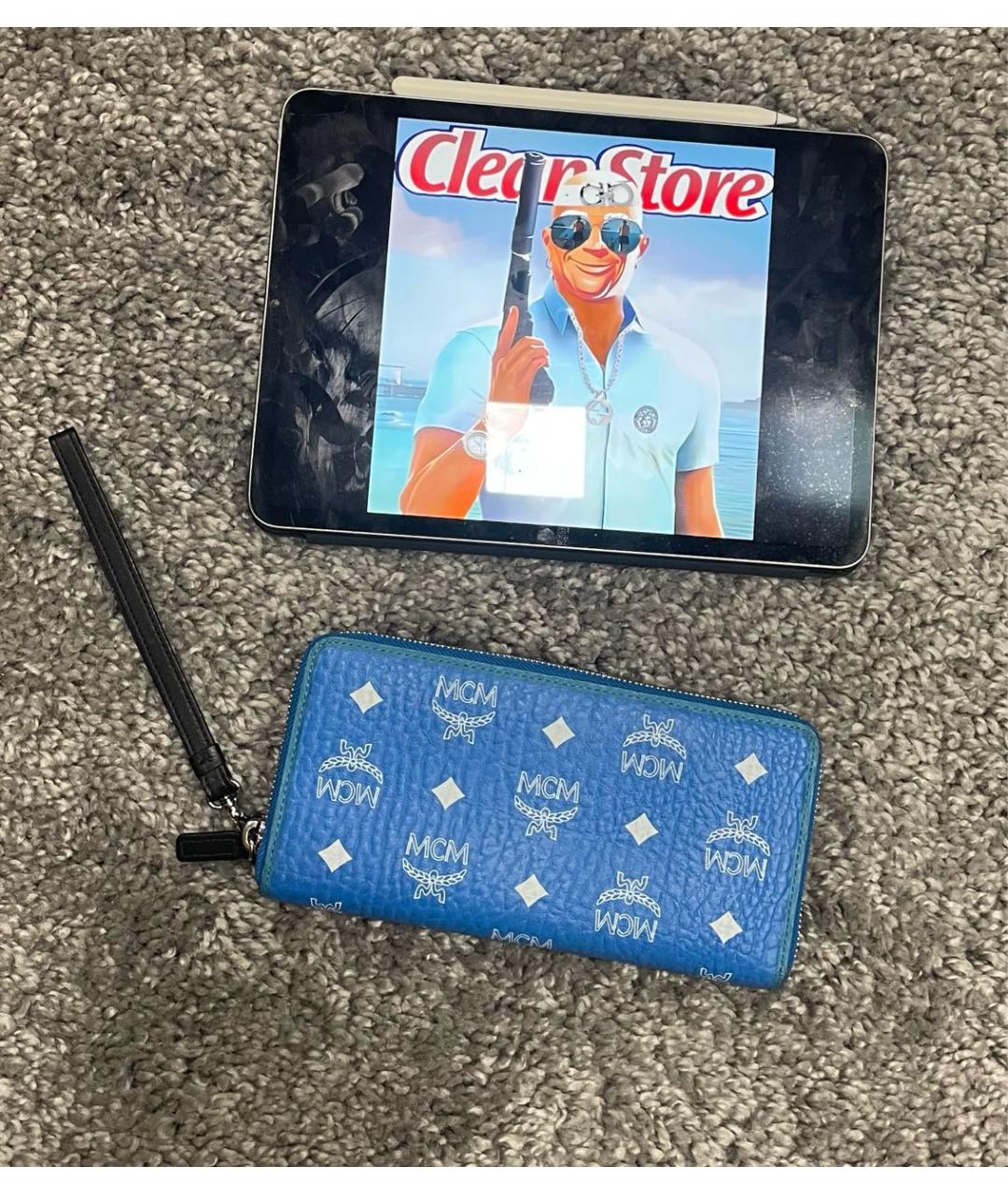 MCM Синий кошелек из искусственной кожи, фото 5