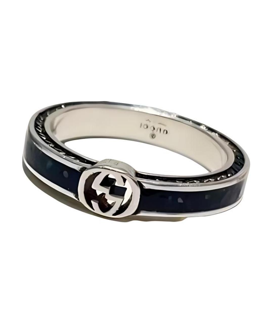 GUCCI Черное серебряное кольцо, фото 2