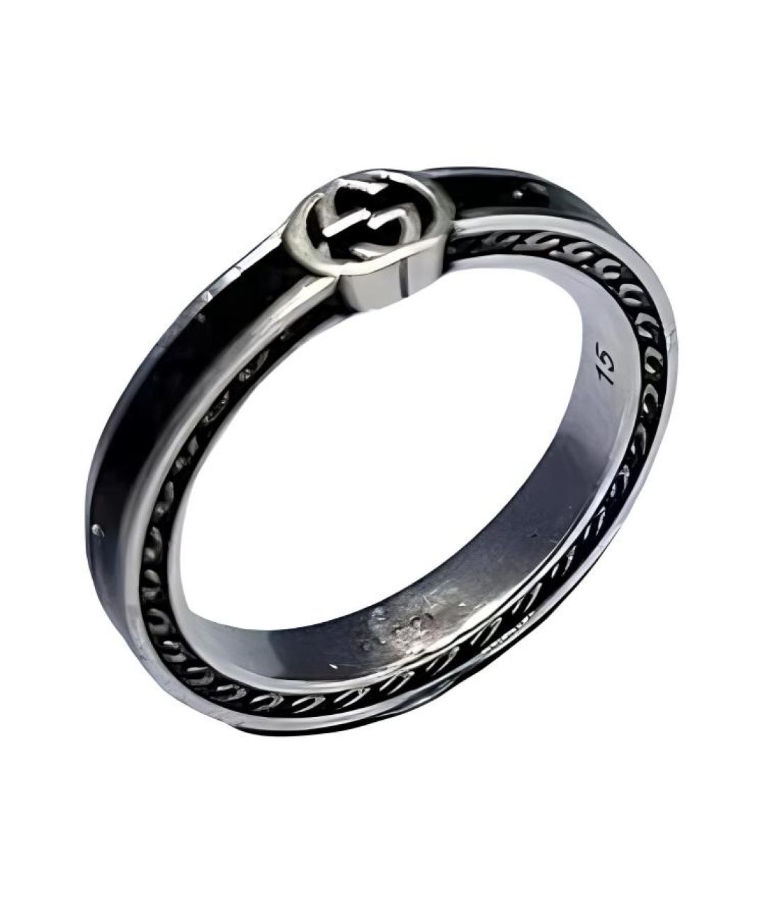 GUCCI Черное серебряное кольцо, фото 1