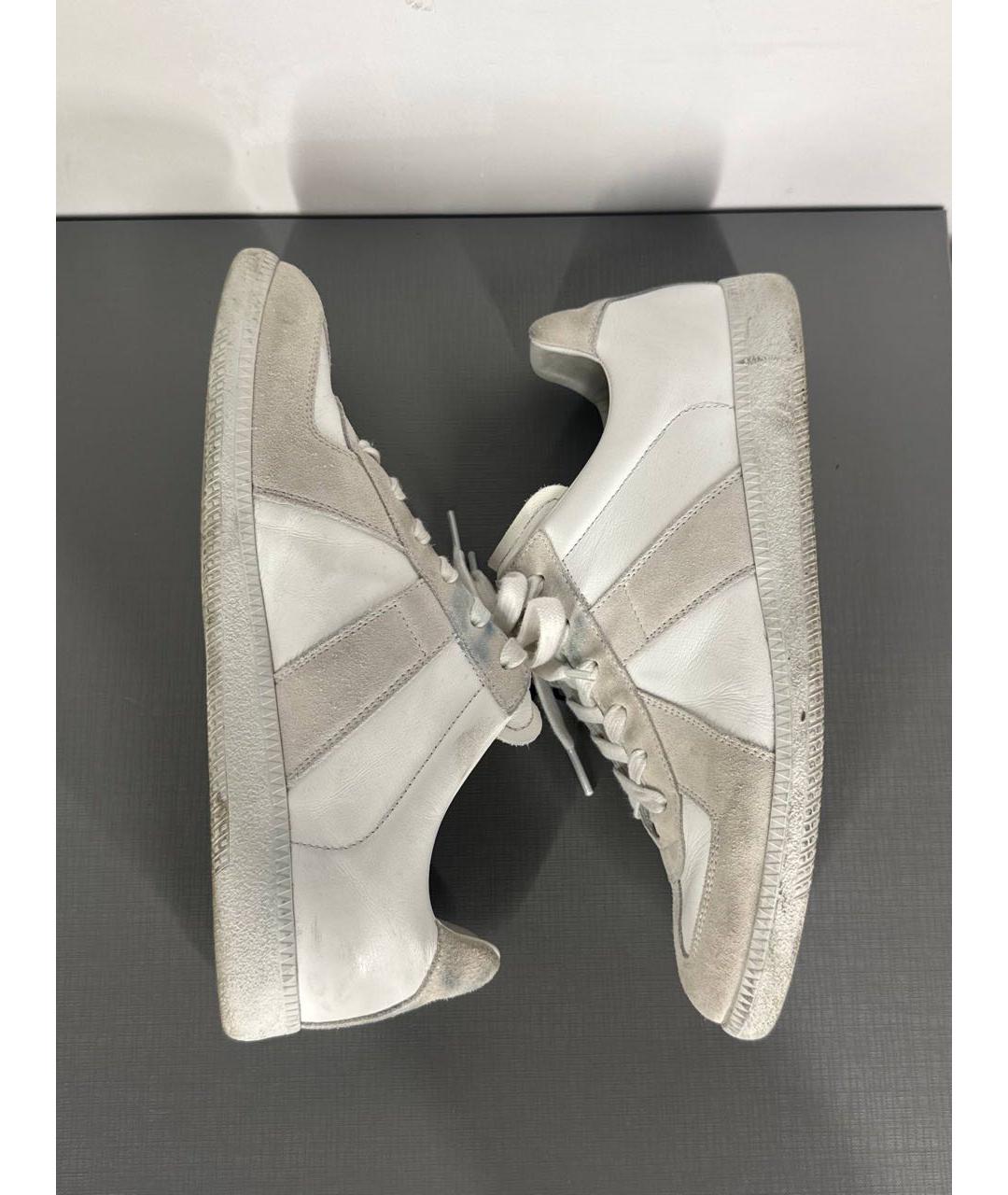MAISON MARGIELA Белые замшевые низкие кроссовки / кеды, фото 6