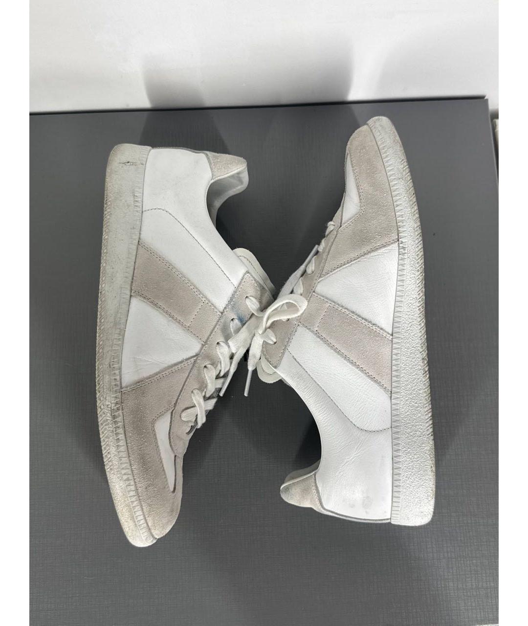 MAISON MARGIELA Белые замшевые низкие кроссовки / кеды, фото 8