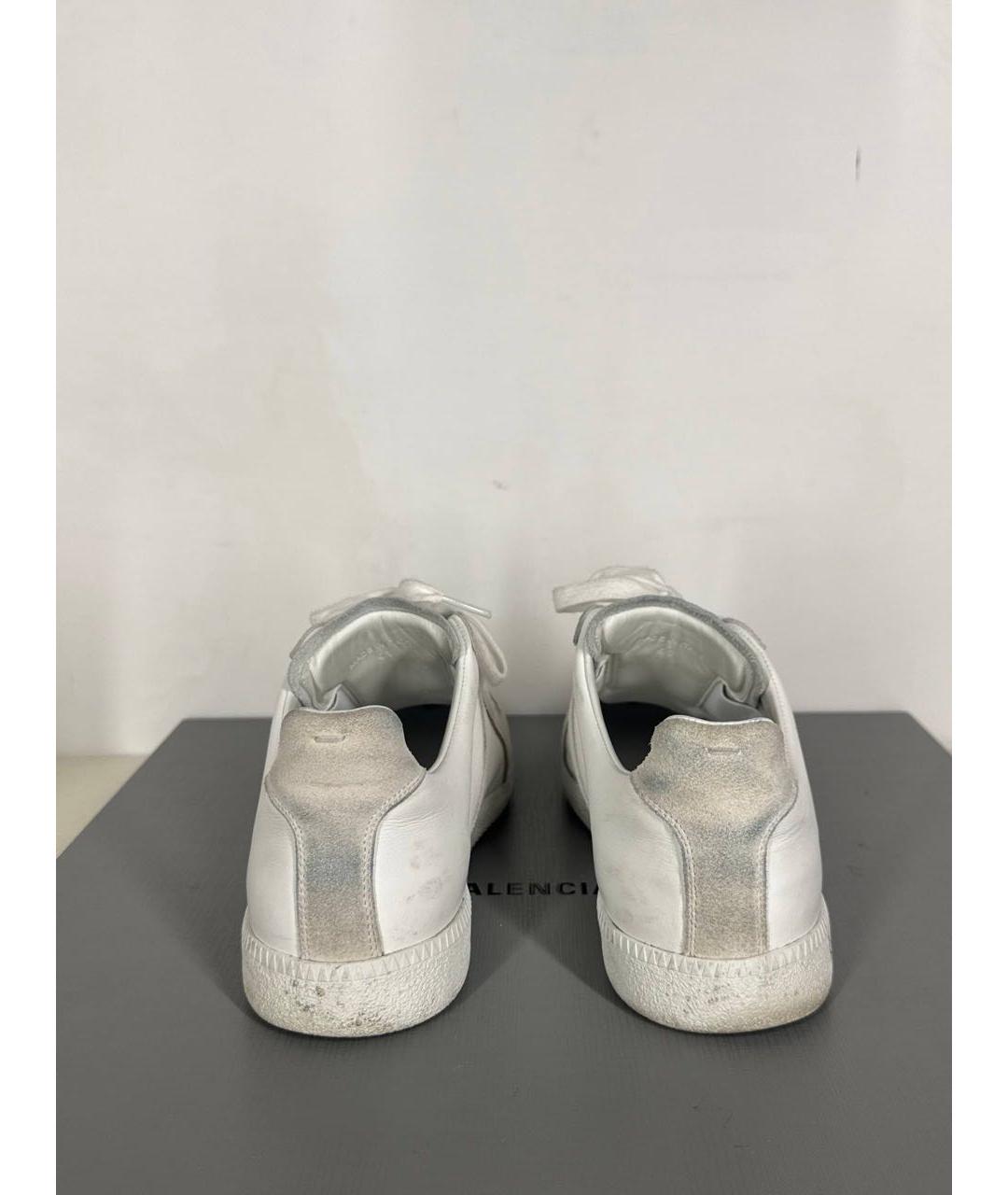 MAISON MARGIELA Белые замшевые низкие кроссовки / кеды, фото 5