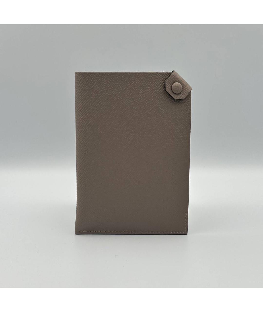 HERMES Коричневая кожаная визитница, фото 2