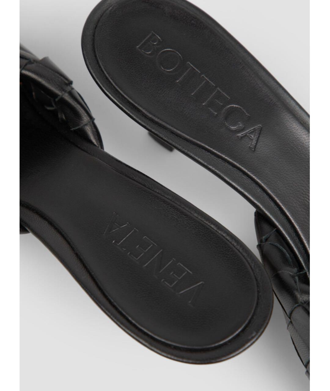 BOTTEGA VENETA Черные кожаные мюли, фото 6