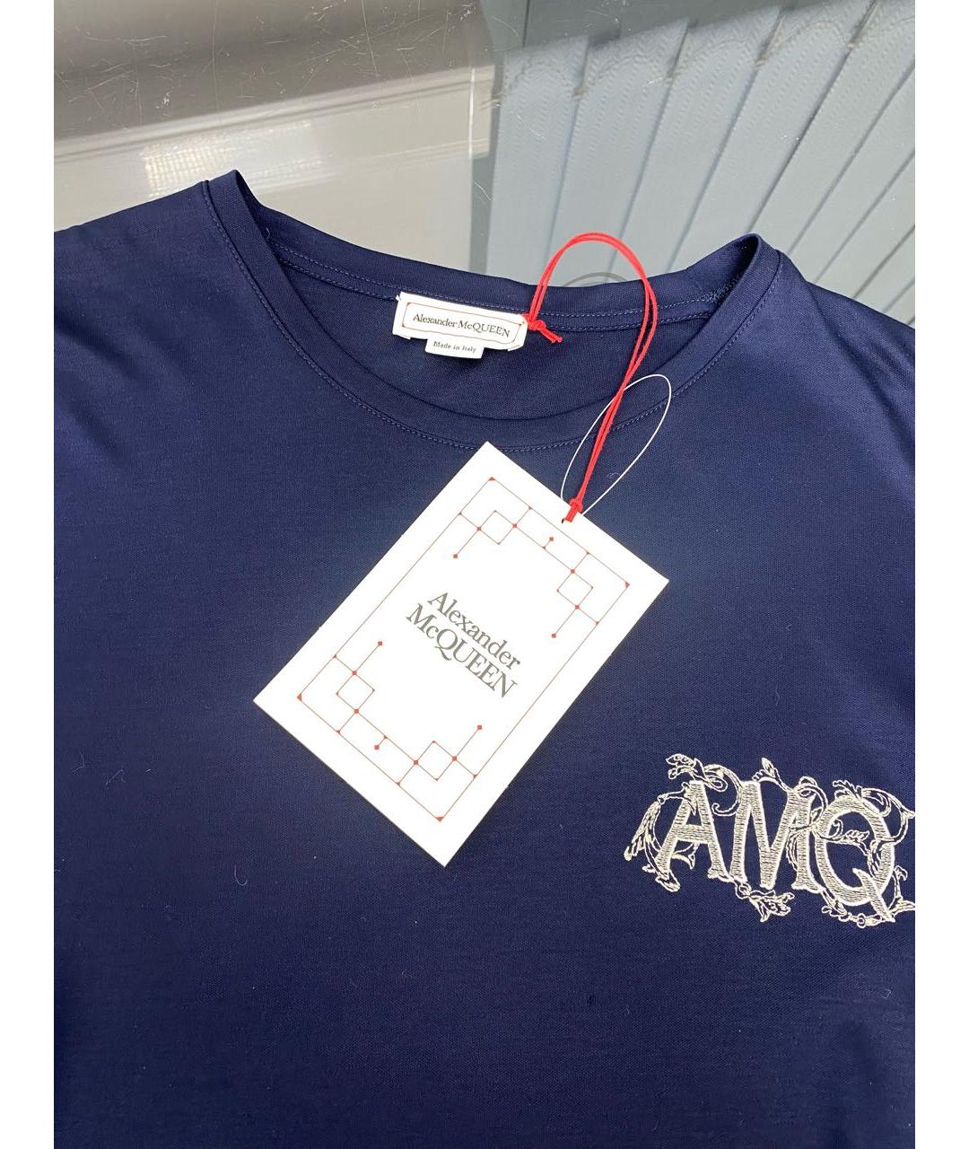 ALEXANDER MCQUEEN Темно-синяя футболка, фото 3