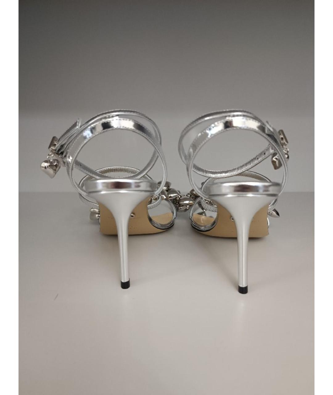 MACH&MACH Серебряные босоножки из лакированной кожи, фото 2