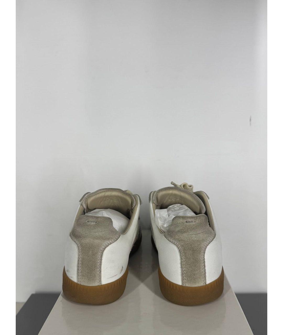 MAISON MARGIELA Бежевые кожаные кроссовки, фото 5