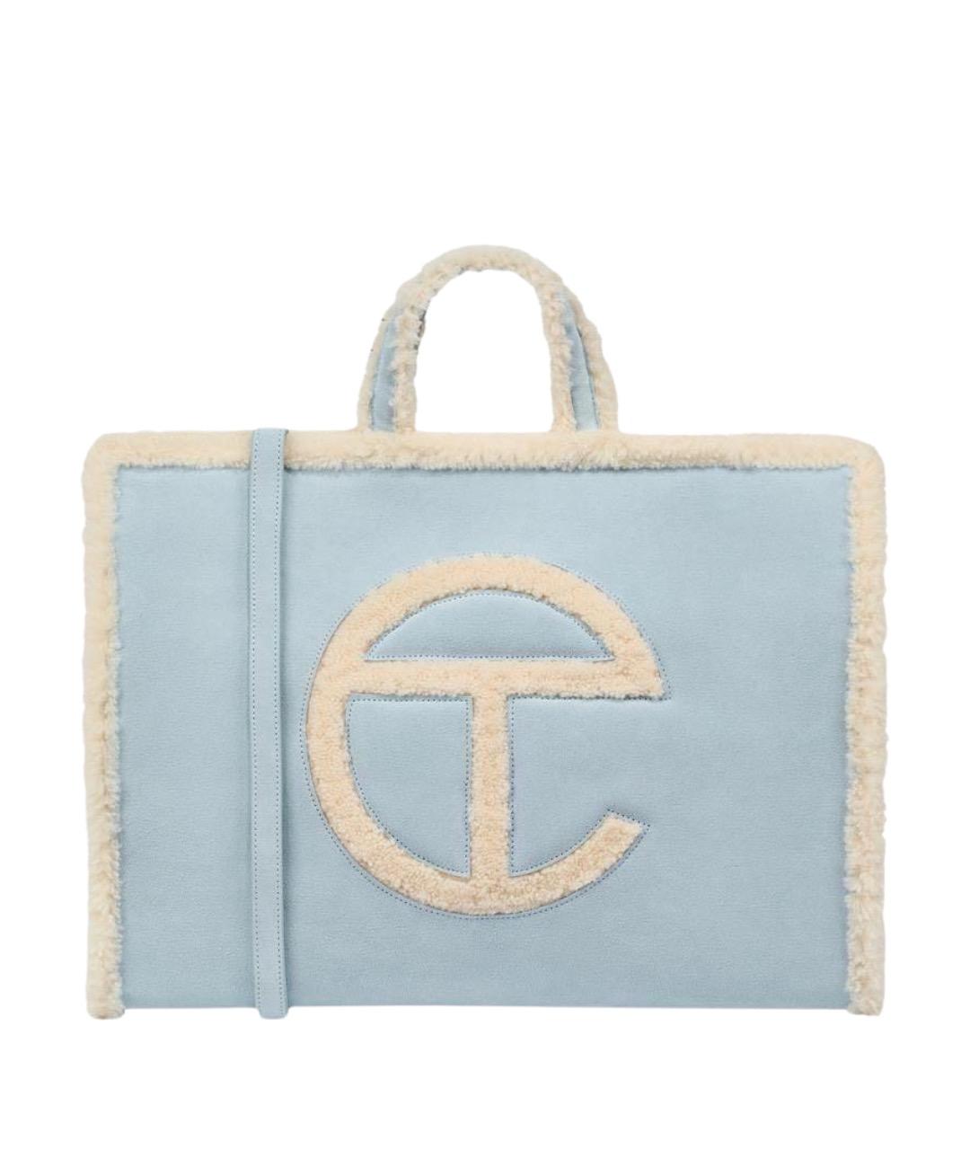 TELFAR Голубая замшевая сумка тоут, фото 1