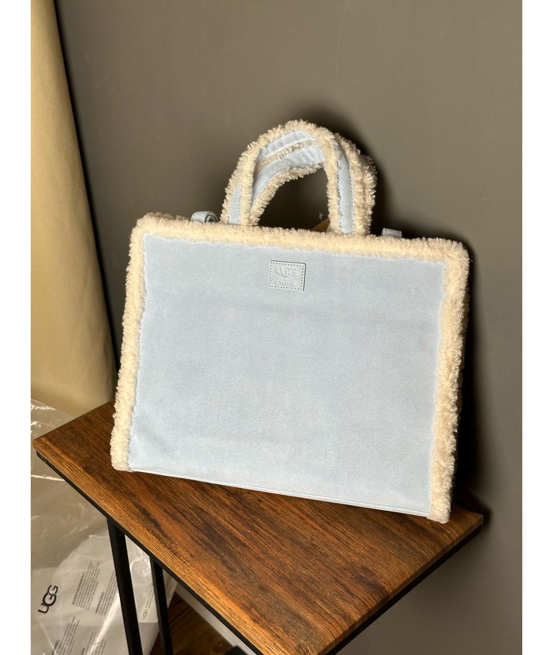 TELFAR Голубая замшевая сумка тоут, фото 4