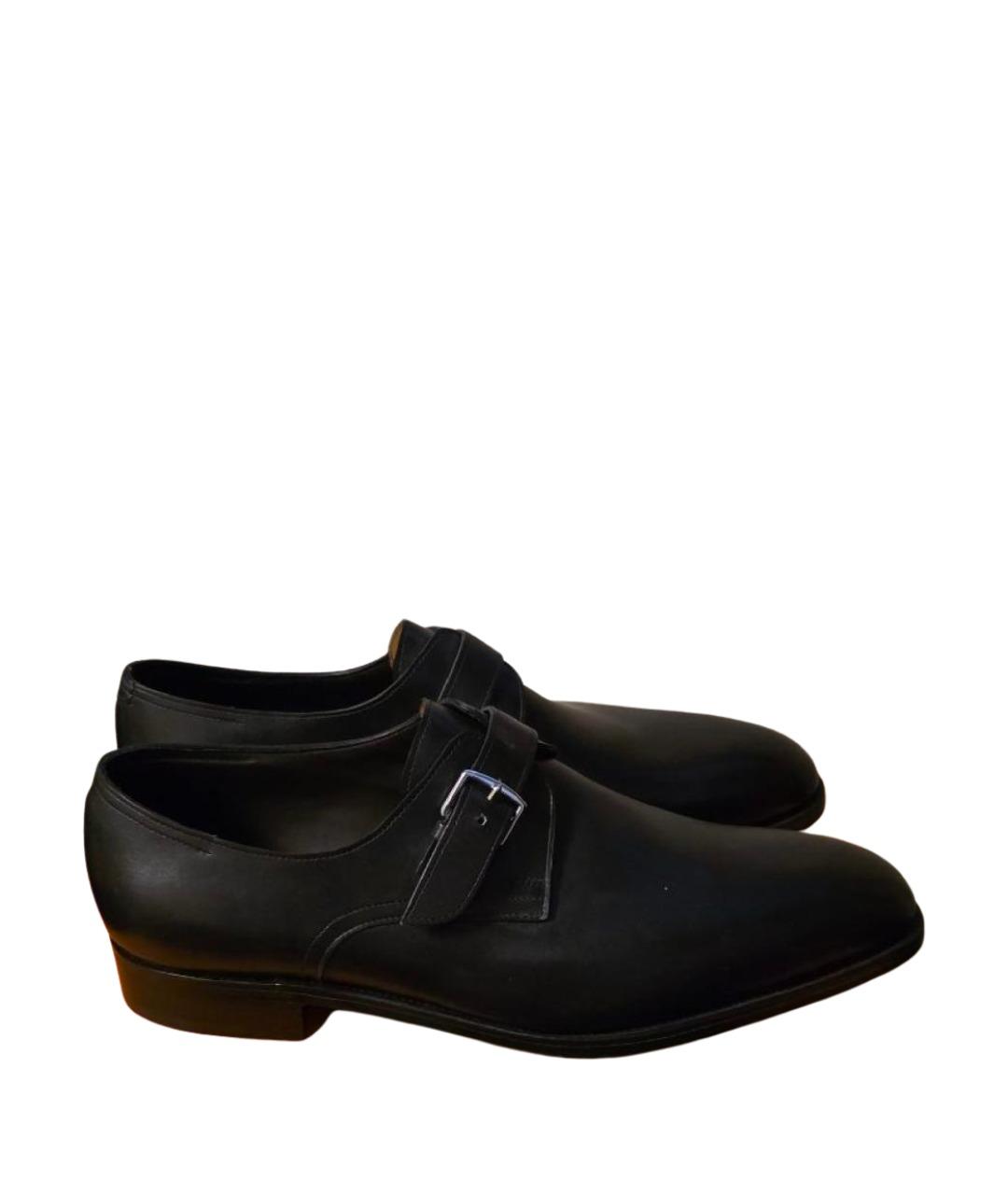 HERMES Черные кожаные низкие ботинки, фото 1