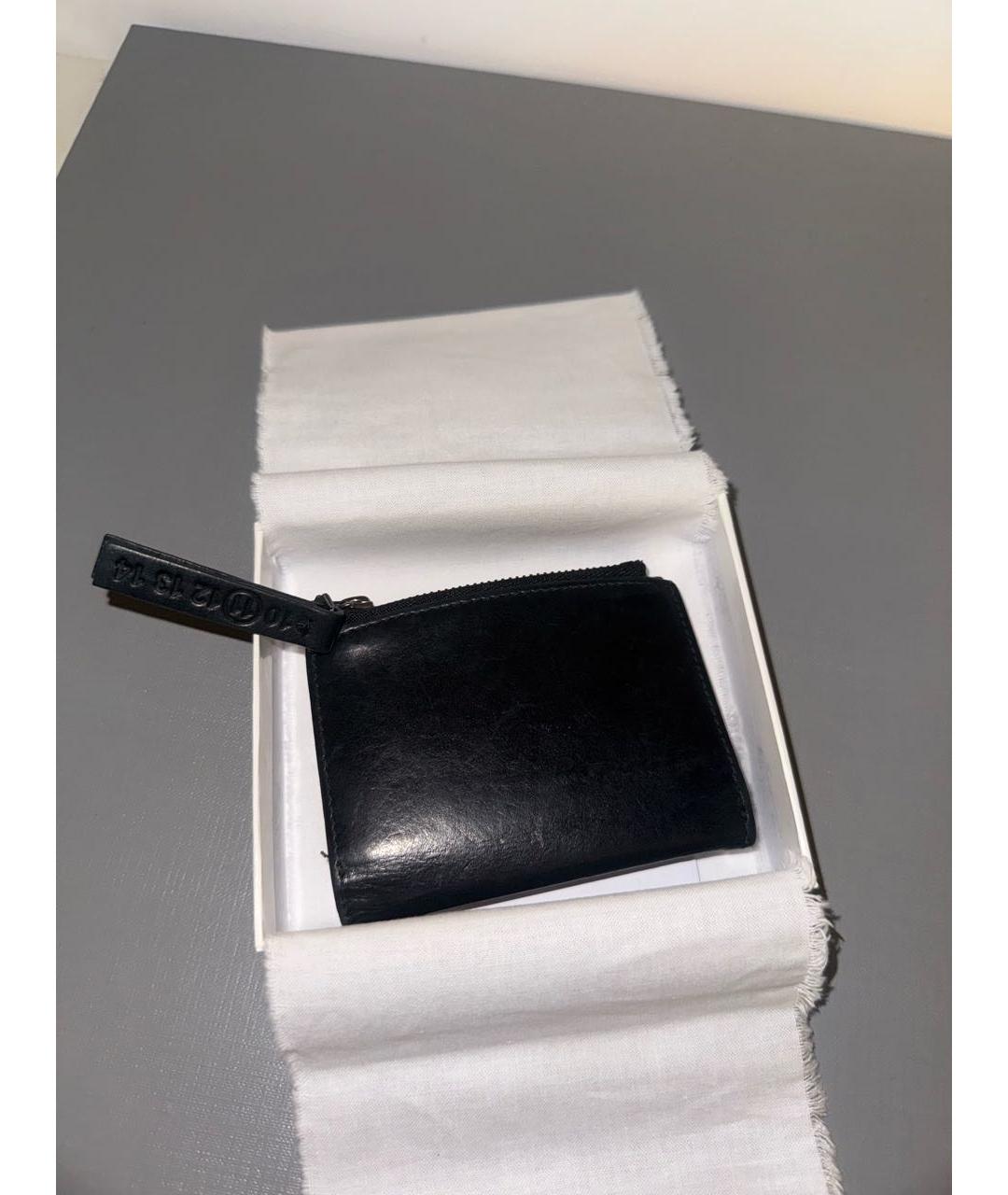 MAISON MARGIELA Черный кожаный кошелек, фото 2