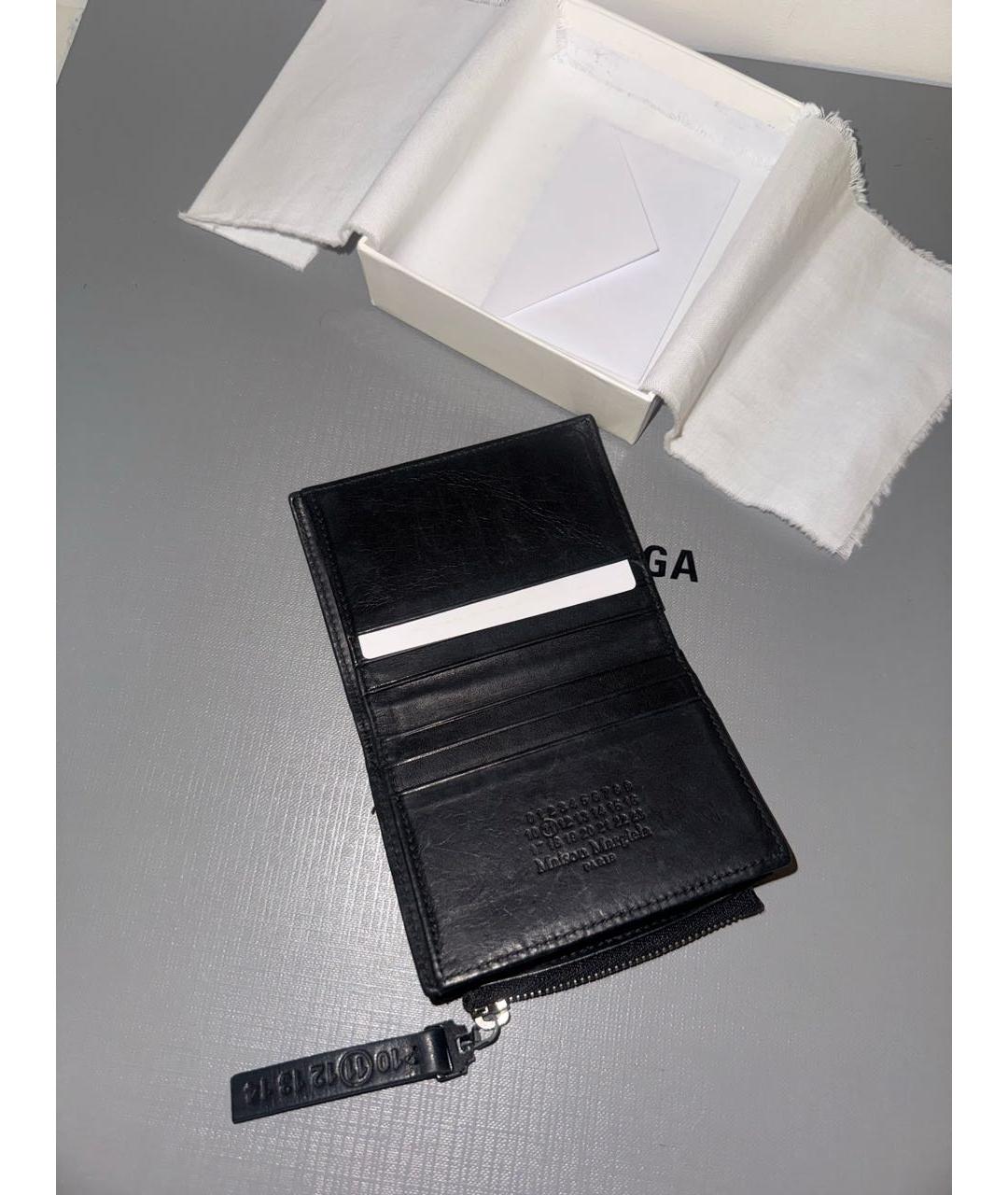 MAISON MARGIELA Черный кожаный кошелек, фото 3