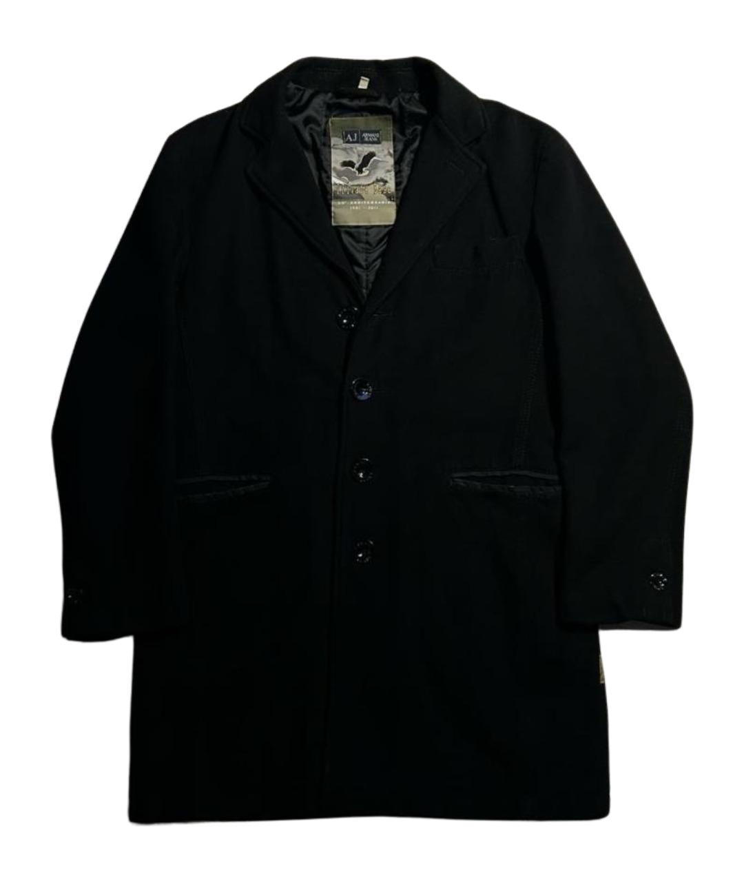 ARMANI JEANS Черное шерстяное пальто, фото 1