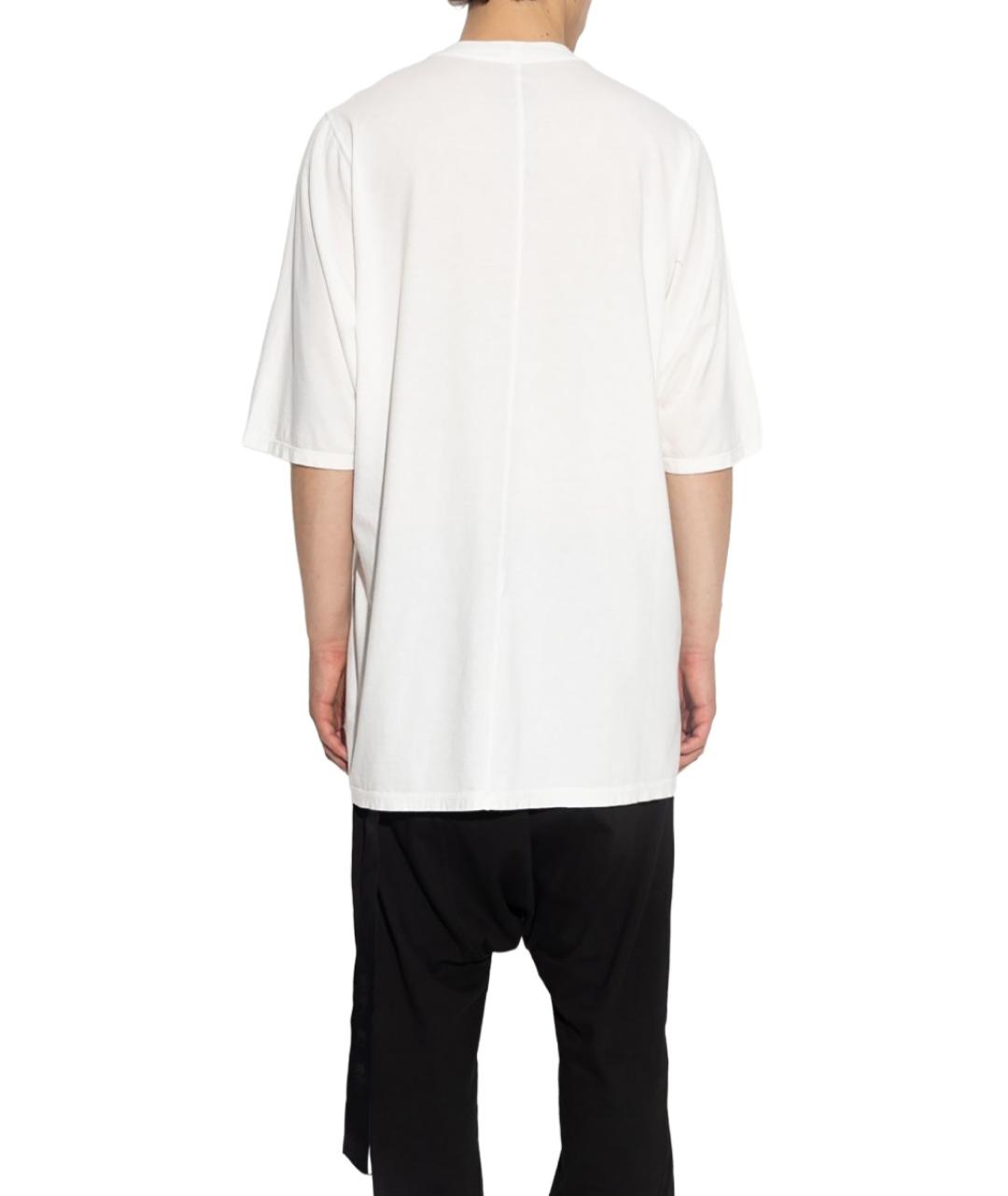 RICK OWENS DRKSHDW Белая хлопковая футболка, фото 3