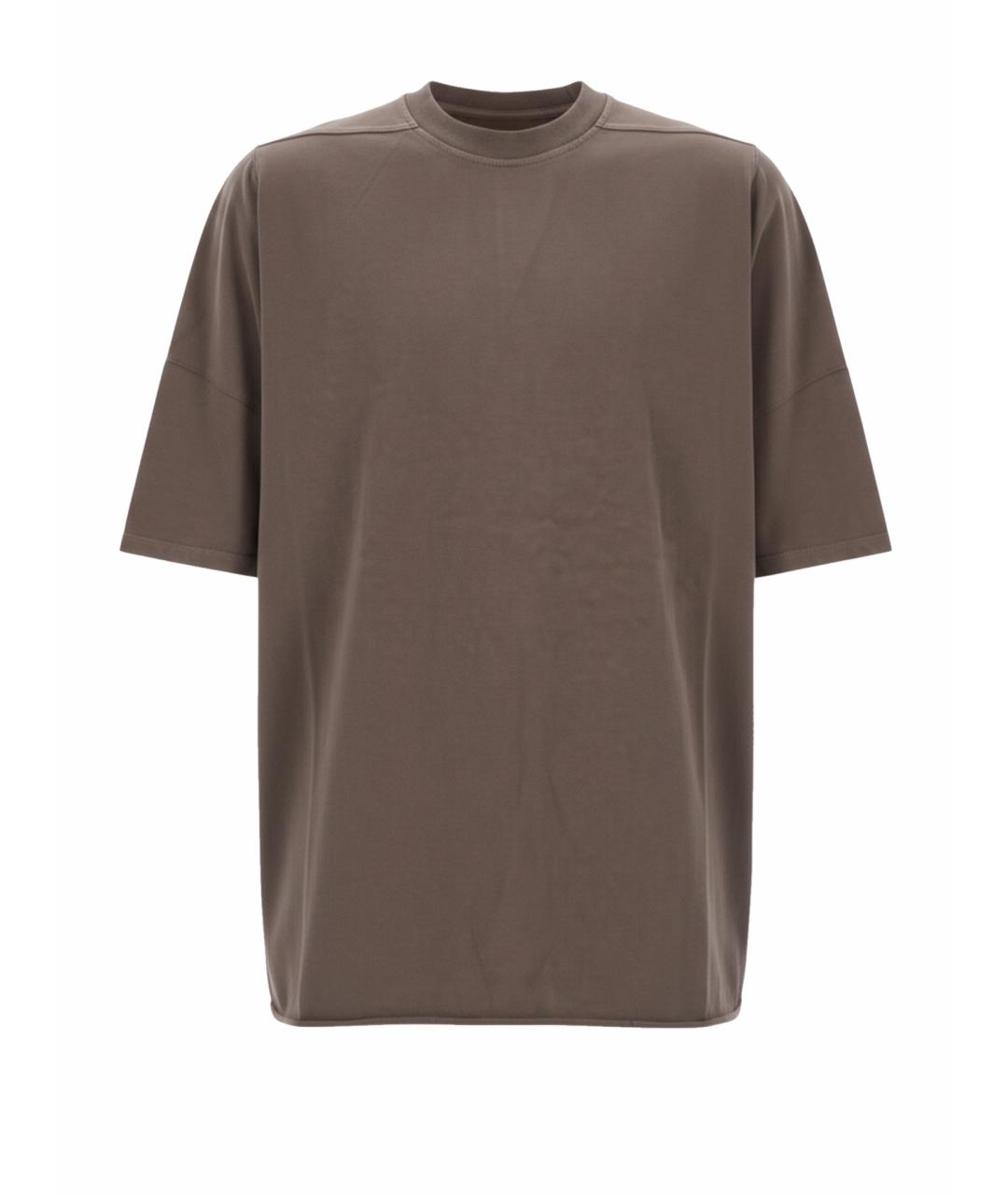 RICK OWENS DRKSHDW Коричневая хлопковая футболка, фото 1