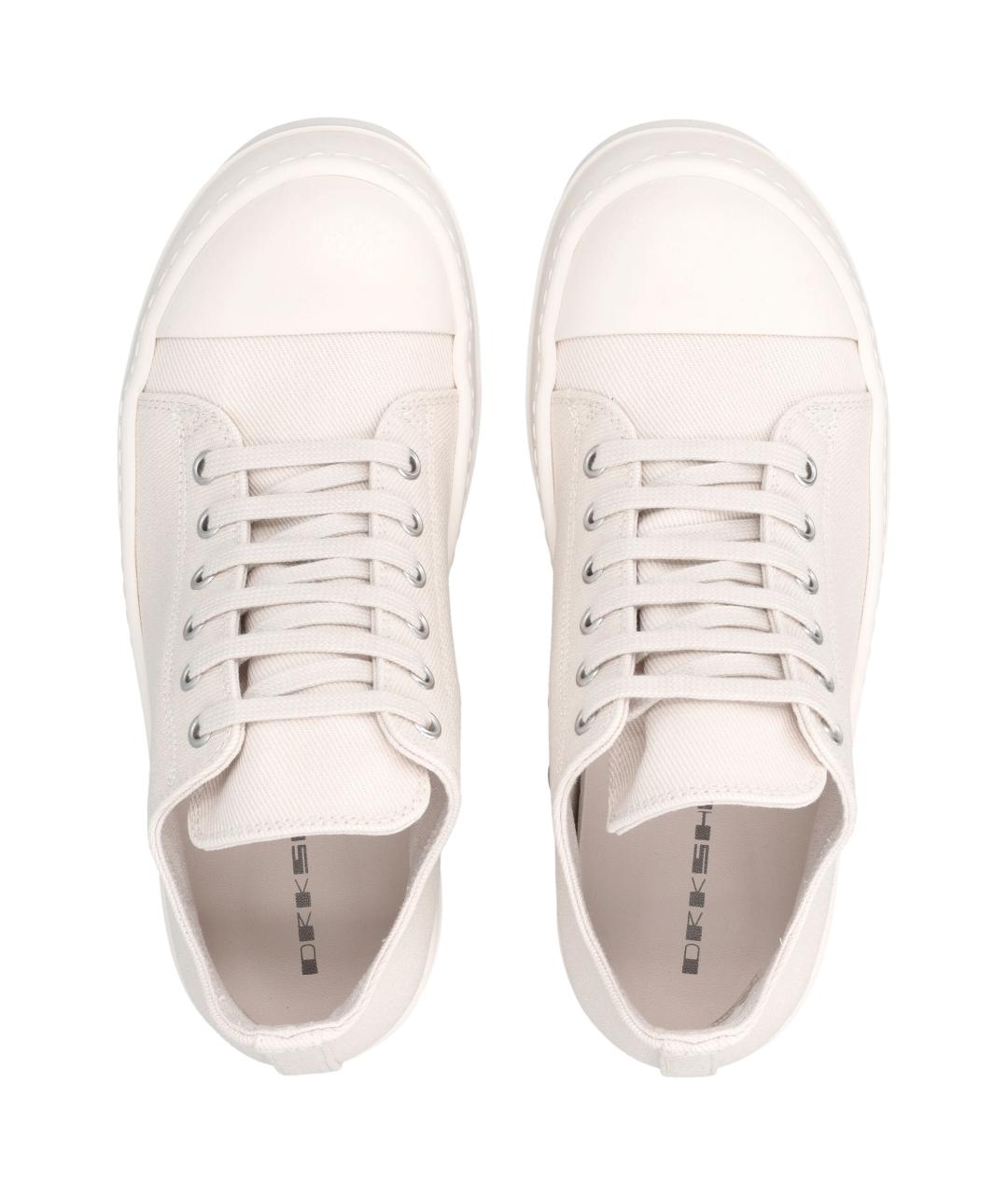 RICK OWENS Белые текстильные кеды, фото 2