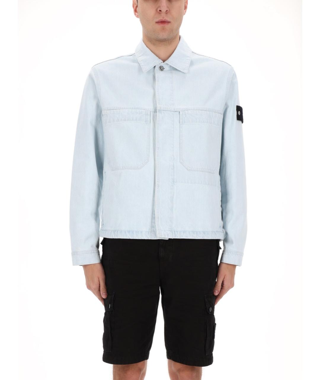STONE ISLAND Голубая хлопковая куртка, фото 4