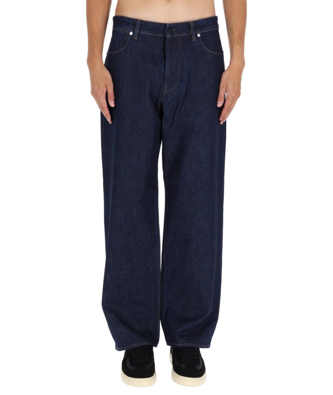 STONE ISLAND Синие хлопковые прямые джинсы, фото 1