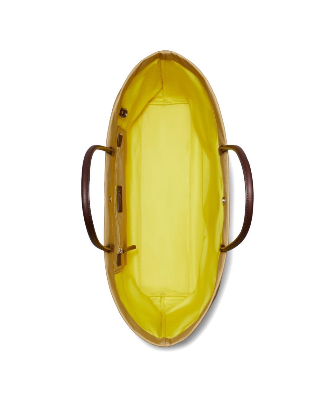 TORY BURCH Желтая тканевая сумка тоут, фото 3