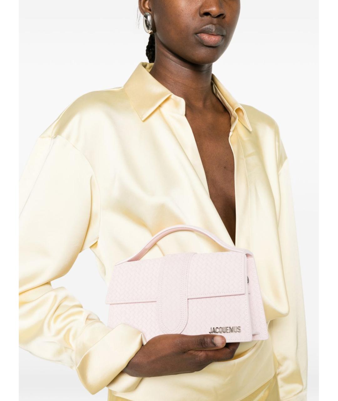 JACQUEMUS Розовая кожаная сумка через плечо, фото 3