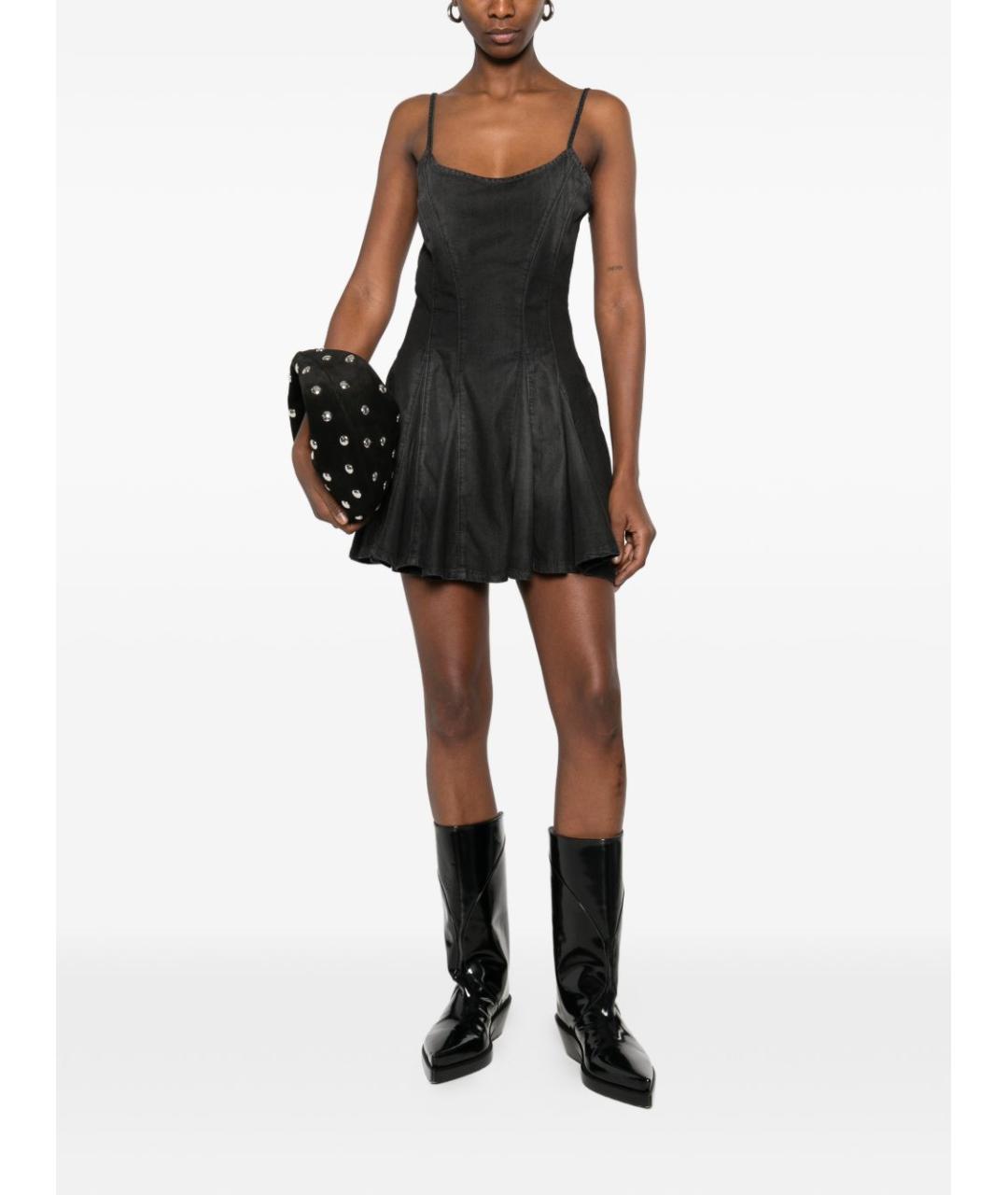 DIESEL Черное хлопковое повседневное платье, фото 5