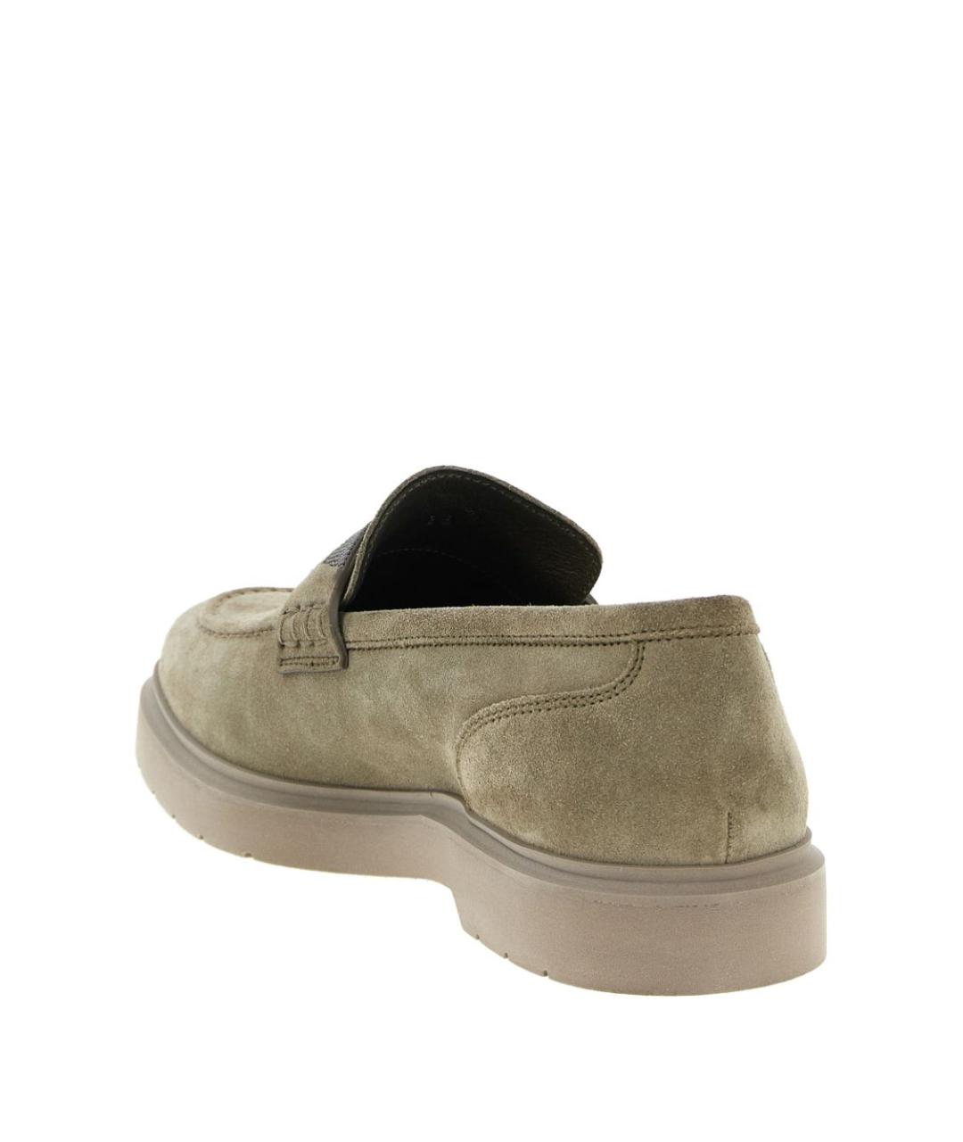 BRUNELLO CUCINELLI Серые замшевые лоферы, фото 4