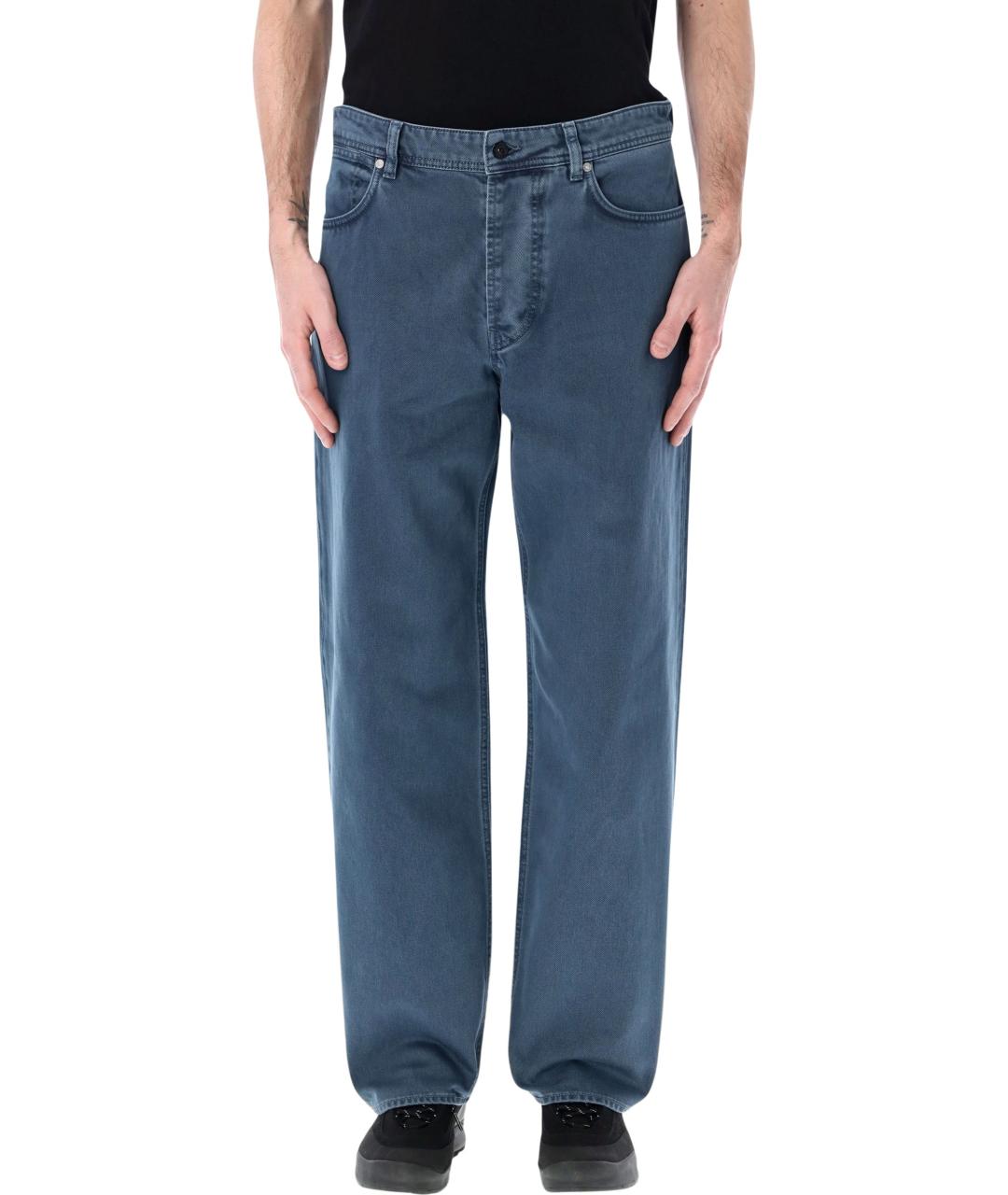 STONE ISLAND Синие хлопковые прямые джинсы, фото 1