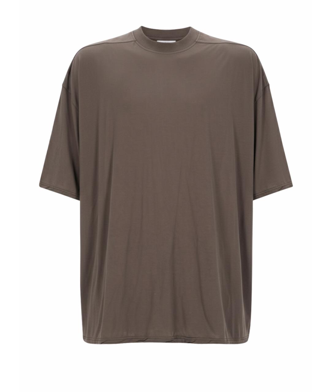 RICK OWENS DRKSHDW Коричневая хлопковая футболка, фото 1