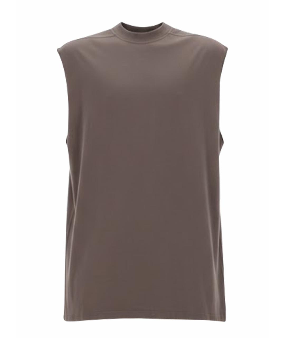 RICK OWENS DRKSHDW Коричневая хлопковая футболка, фото 1