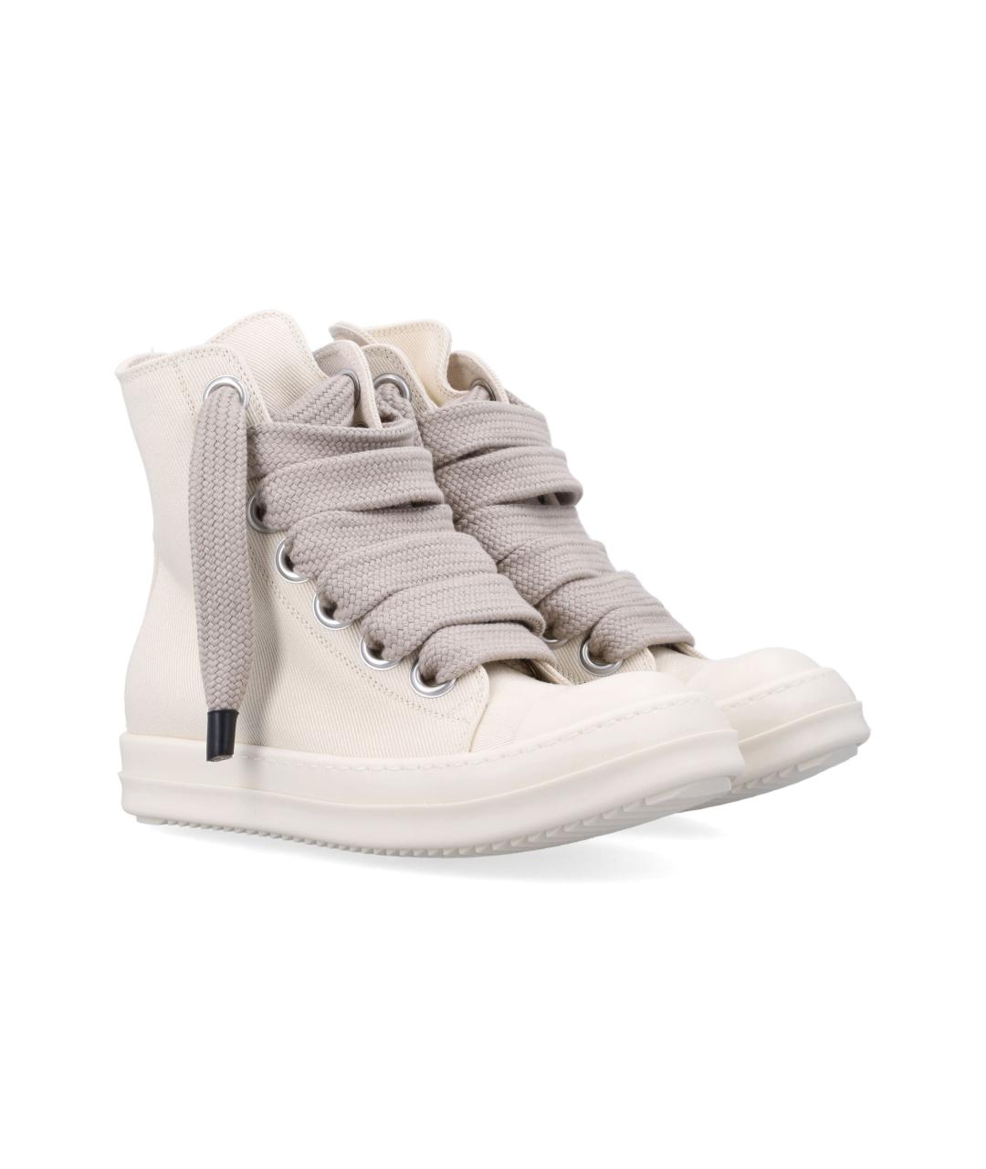 RICK OWENS Белые текстильные кеды, фото 3