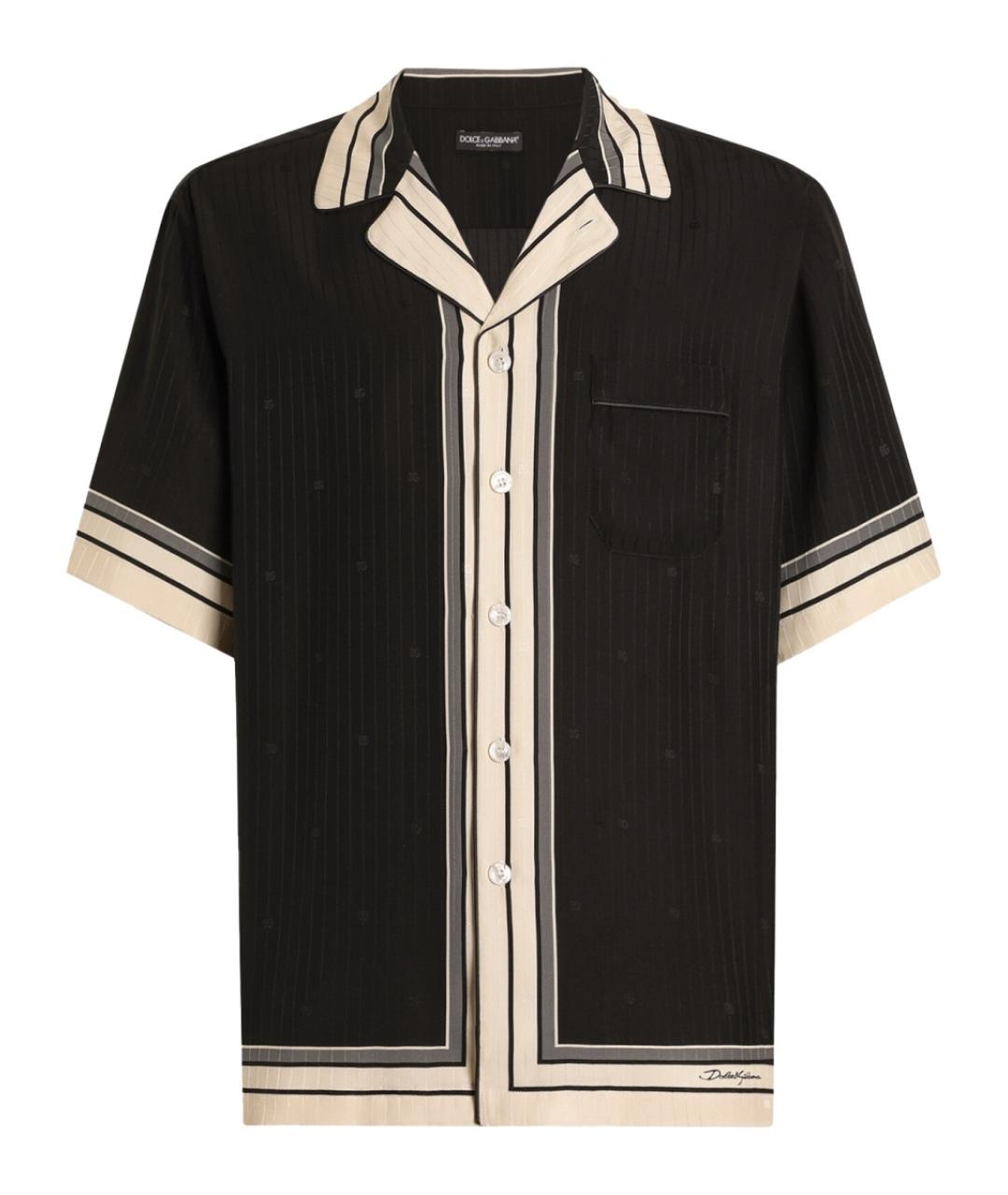 DOLCE&GABBANA Черная шелковая кэжуал рубашка, фото 1