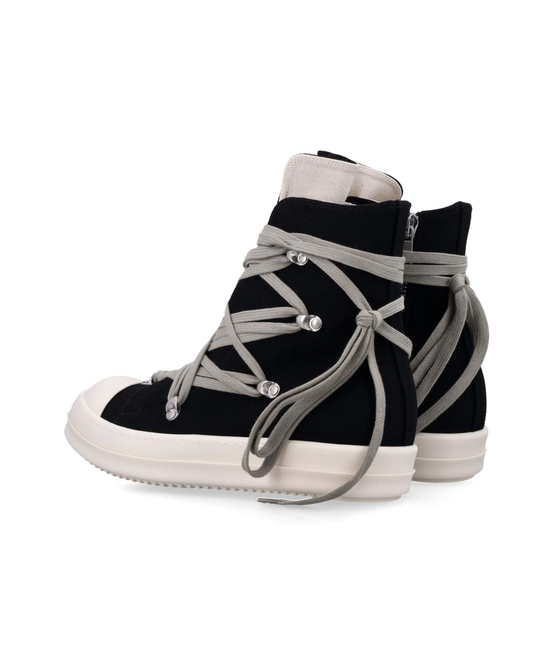 RICK OWENS Черные текстильные кеды, фото 4