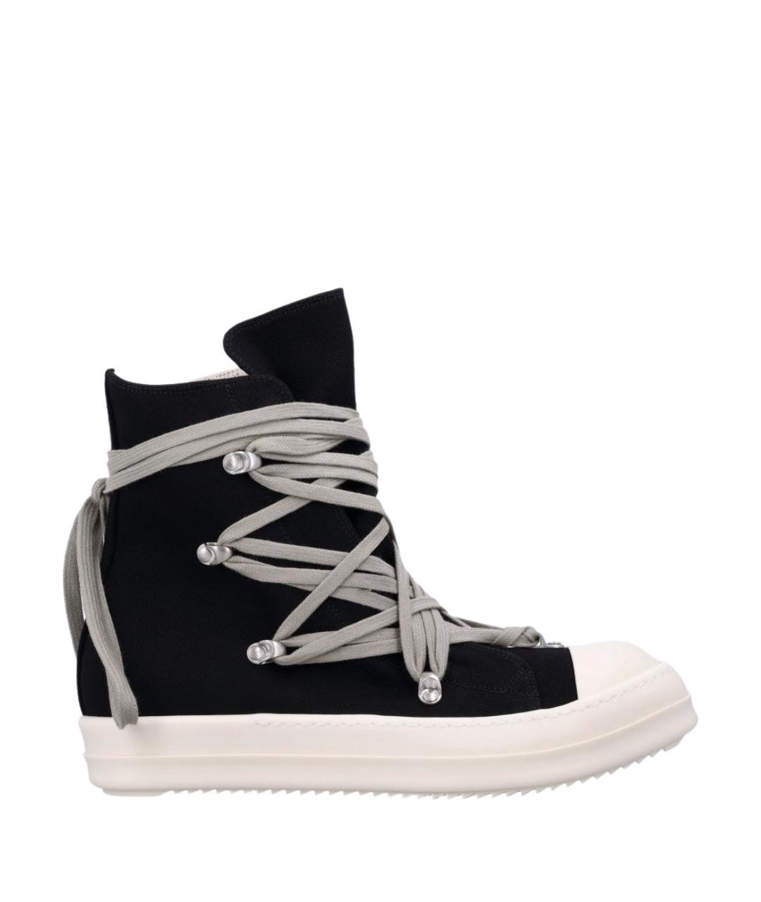 RICK OWENS Черные текстильные кеды, фото 1