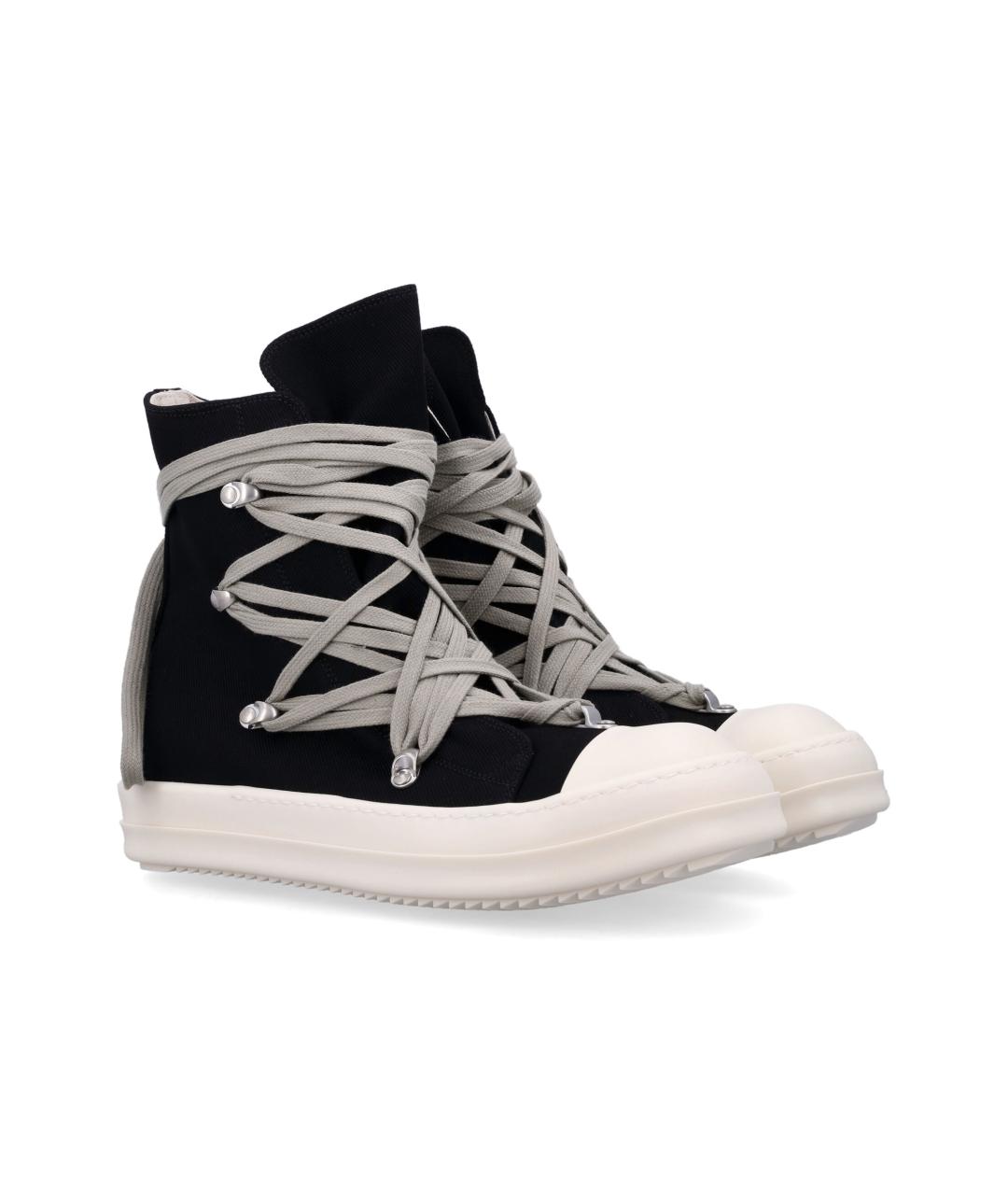 RICK OWENS Черные текстильные кеды, фото 3