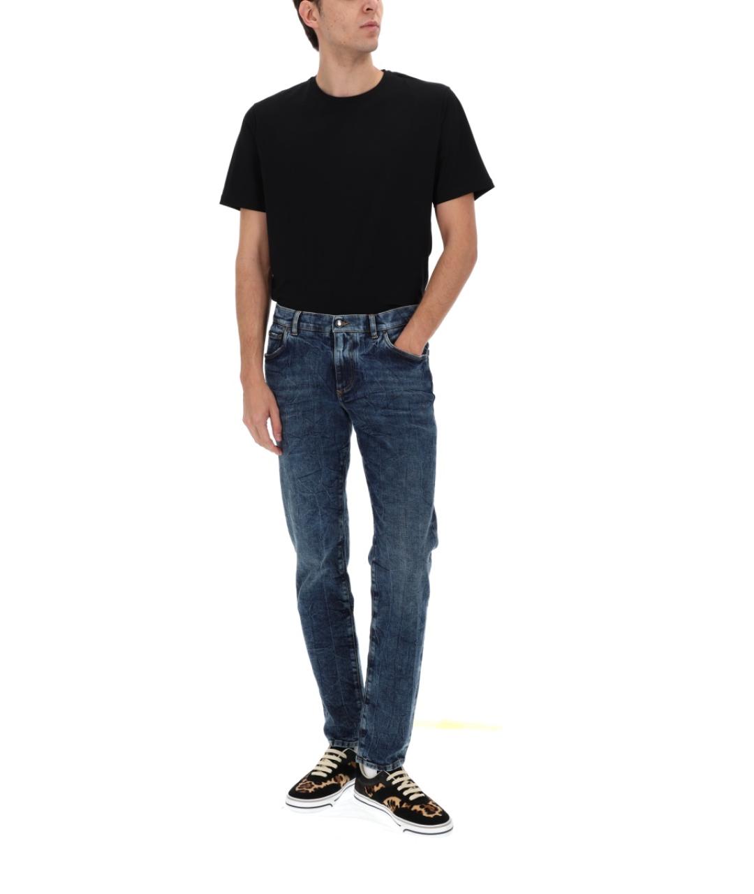 DOLCE&GABBANA Синие хлопковые джинсы скинни, фото 3