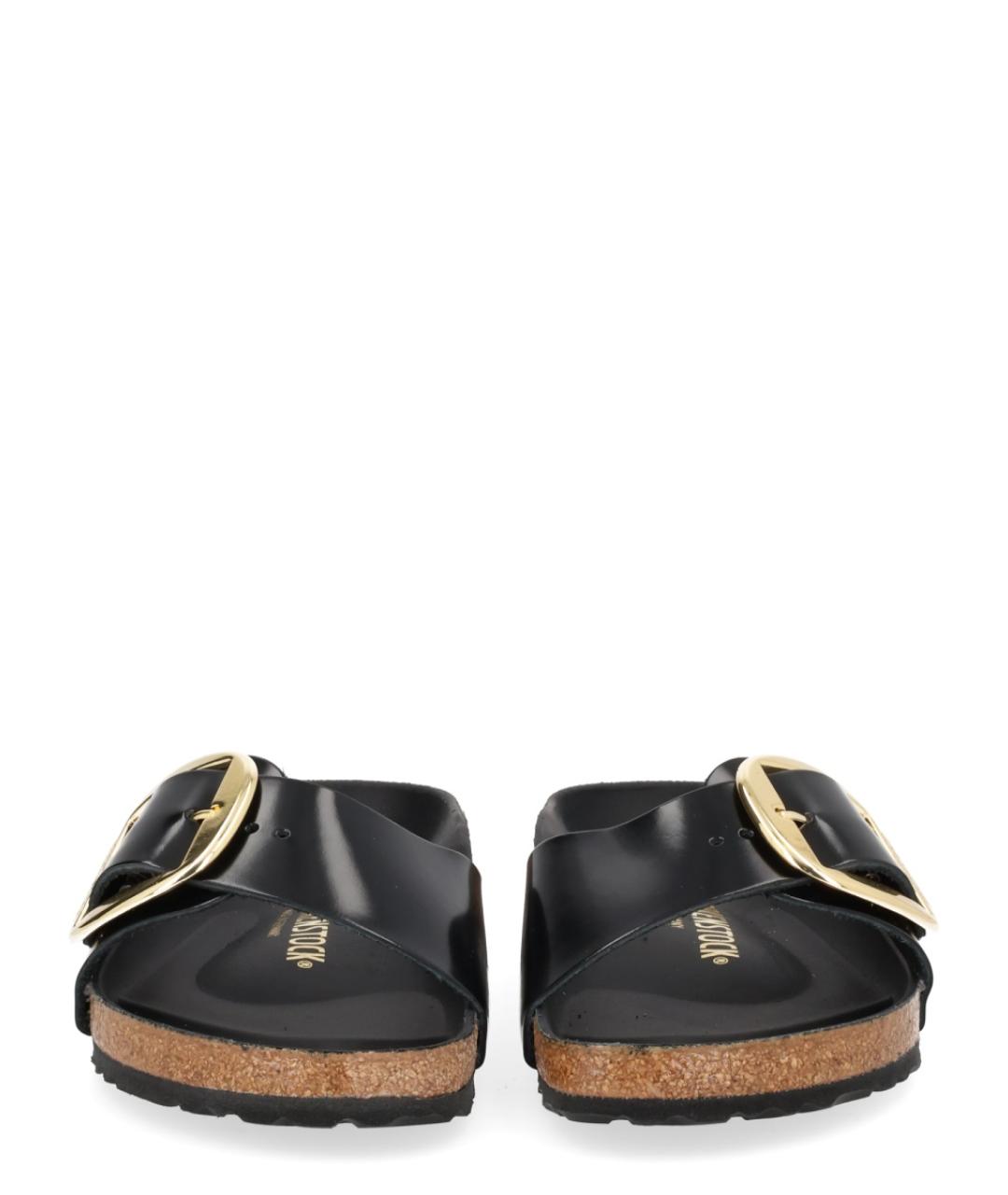 BIRKENSTOCK Черные кожаные шлепанцы, фото 3