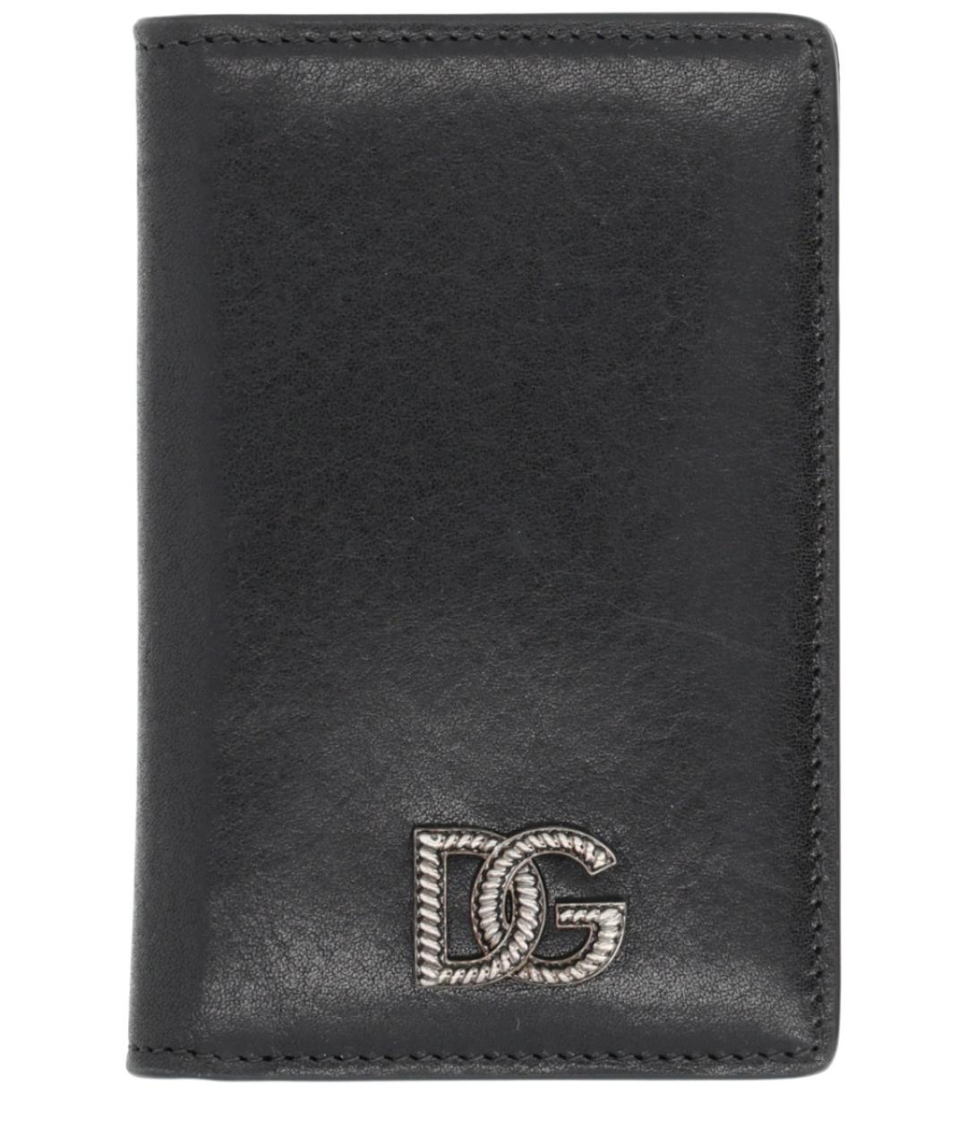 DOLCE&GABBANA Черный кожаный кошелек, фото 1