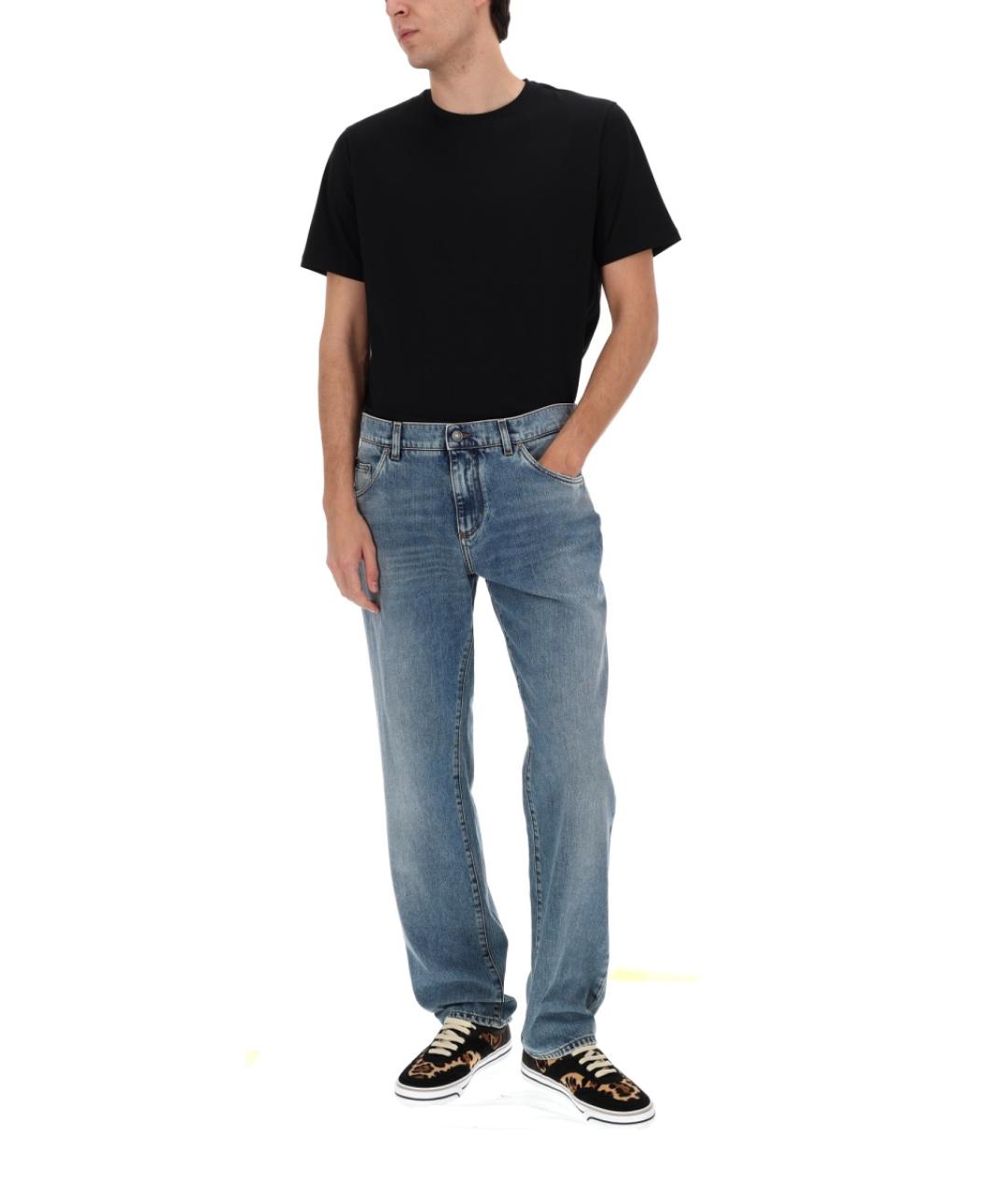 DOLCE&GABBANA Синие прямые джинсы, фото 3