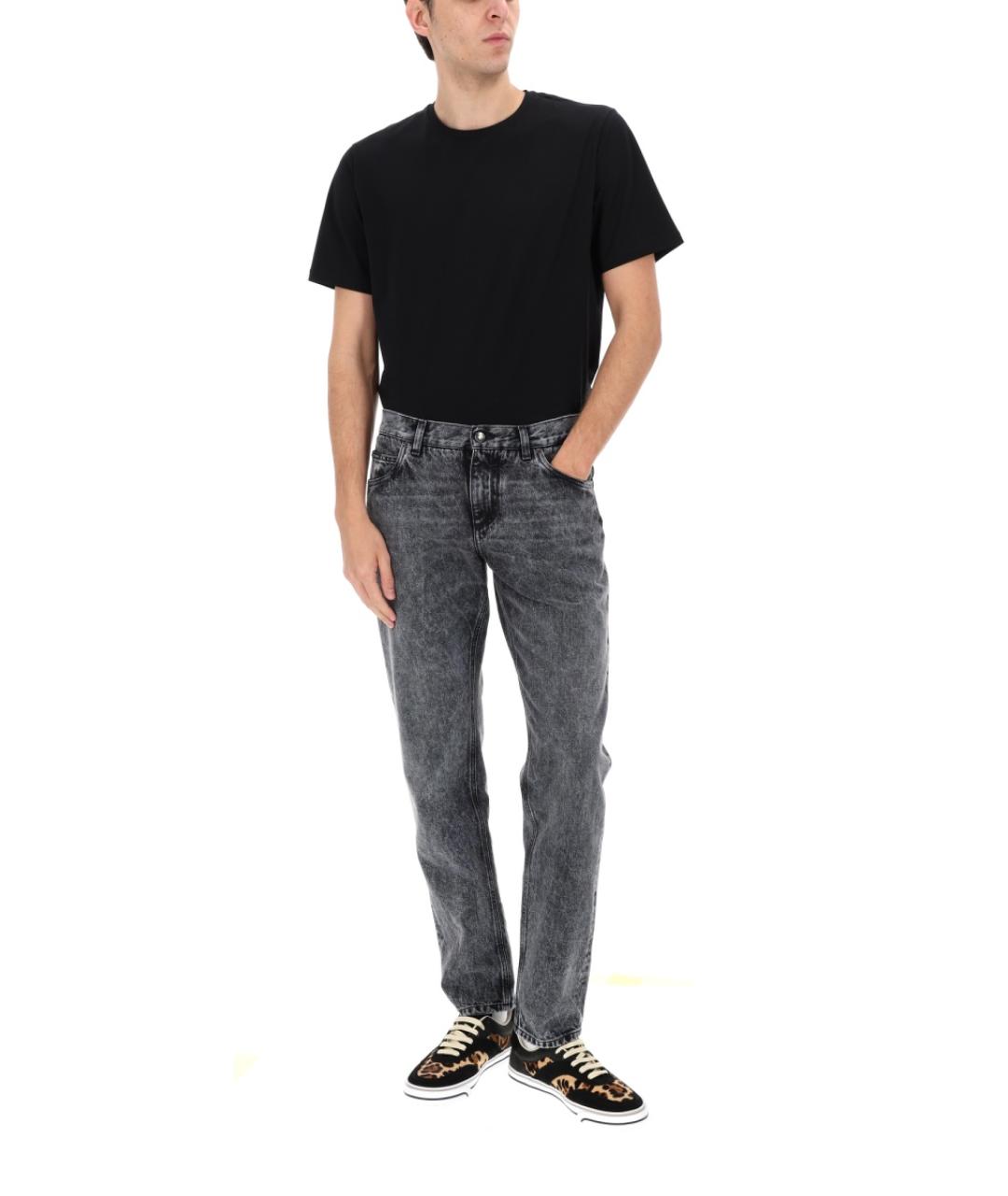 DOLCE&GABBANA Серые хлопковые прямые джинсы, фото 3