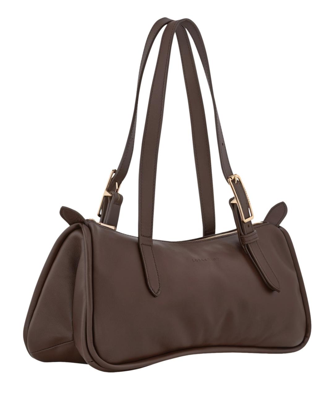 LONGCHAMP Коричневая кожаная сумка тоут, фото 3