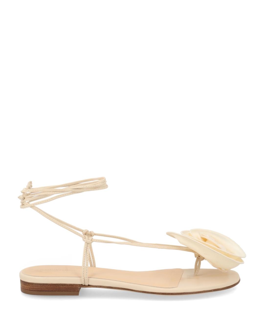 MAGDA BUTRYM Белые кожаные босоножки, фото 1