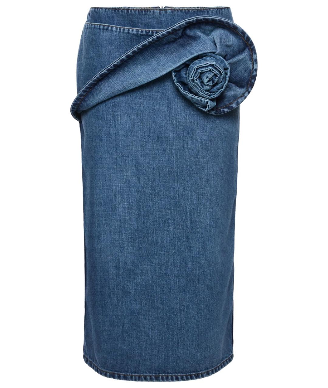 MAGDA BUTRYM Синяя хлопковая юбка миди, фото 1