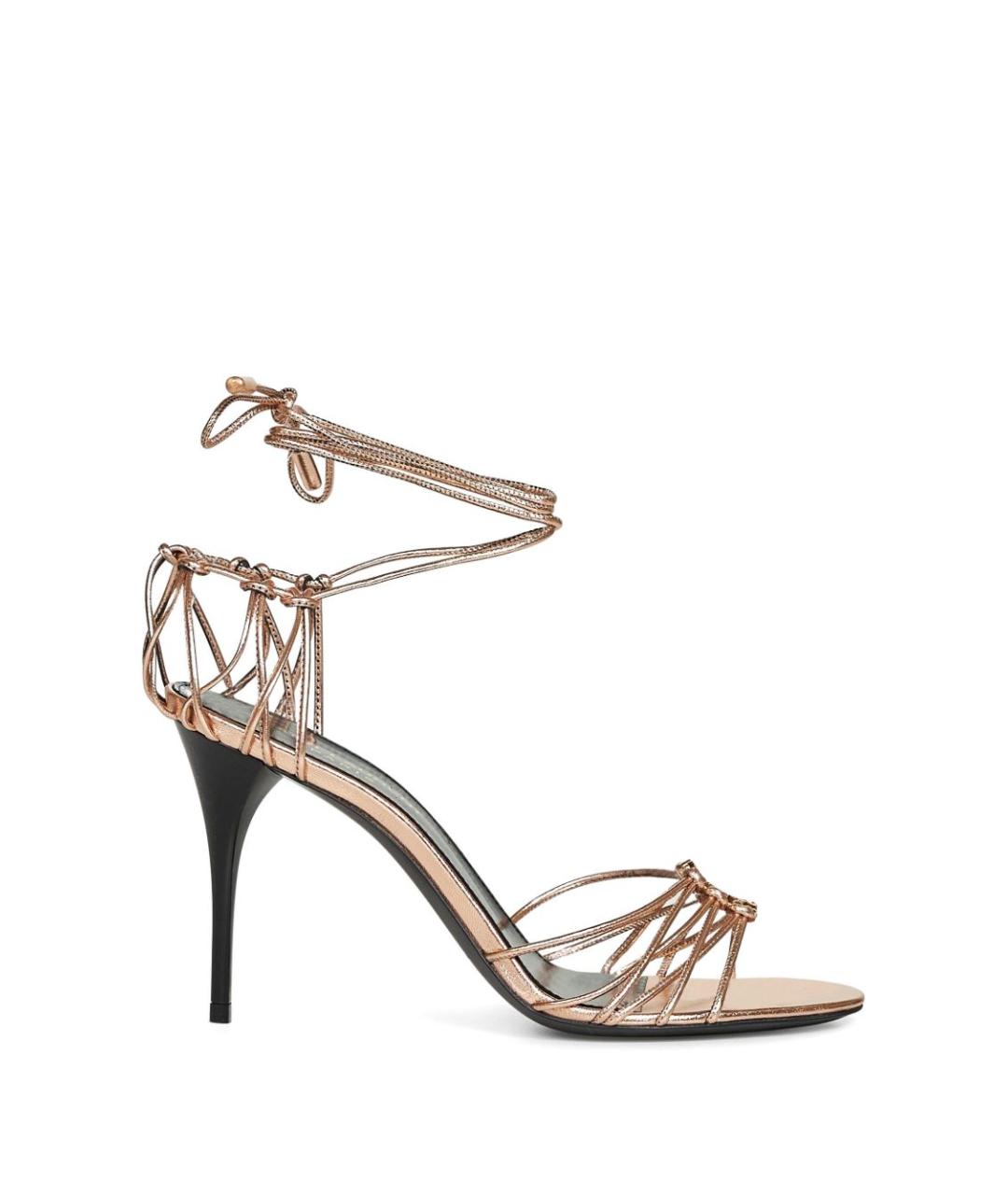 SAINT LAURENT Розовые кожаные босоножки, фото 1